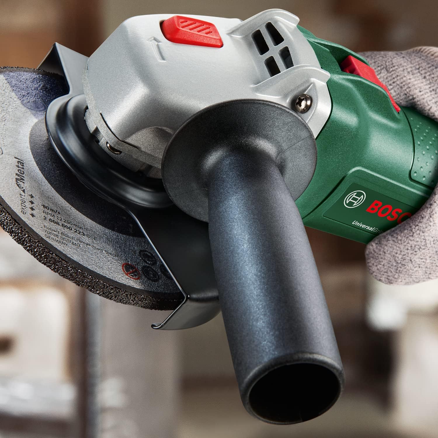 Bosch Moedor pequeno UniversalGrind 750-125, 750 W, com 2 discos de corte reto e 1 disco de molagem, para molar, cortar, escovar e lixar, em embalagem de cartão, edição para a Amazon