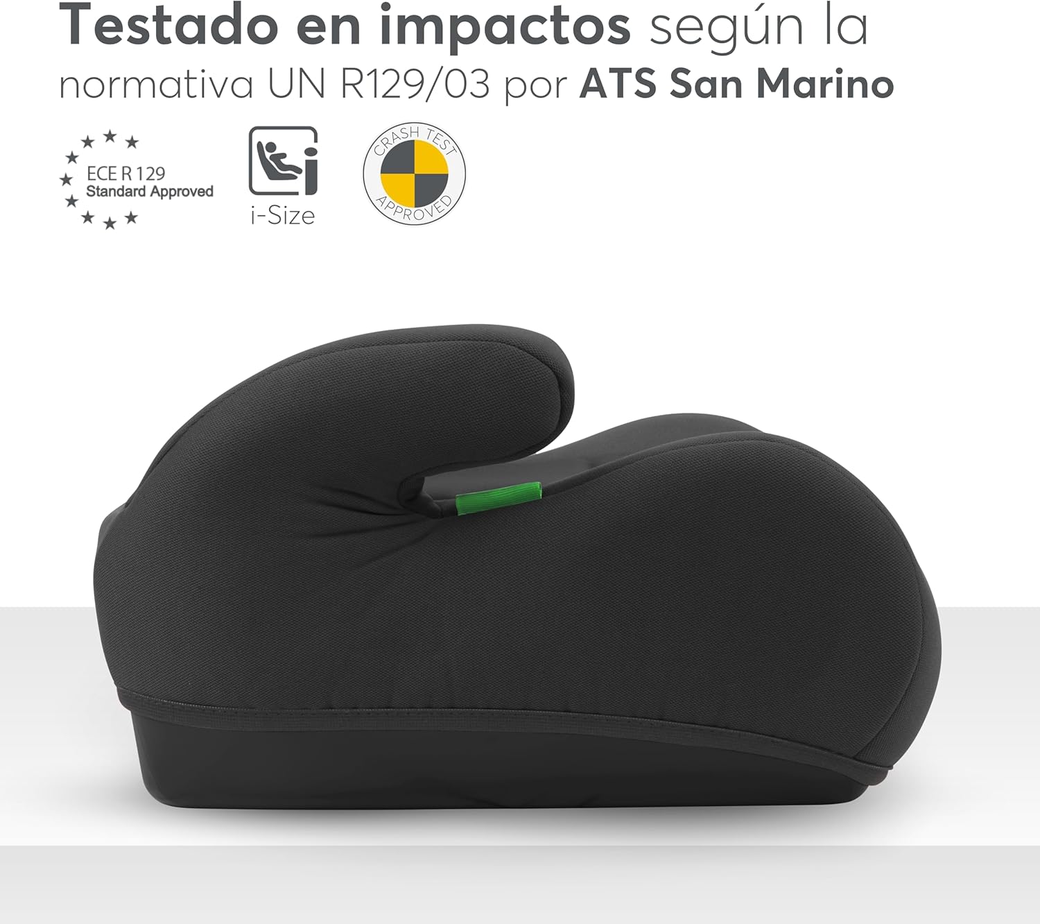 KikkaBoo Alçador de carro infantil i-UP, i-Size, 125-150 cm, cadeira de carro grupo 3, de 7 a 12 anos, de 22 a 36 kg, elevador de carro, fácil instalação com cinto, preto