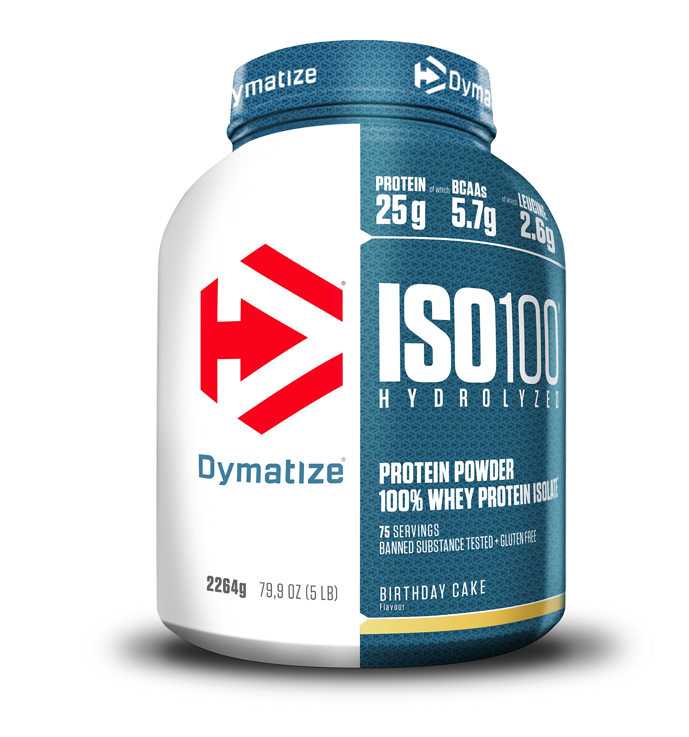 Dymatize ISO 100 Hydrolyzed Gourmet Vanilla 2264 g - Hidrolizado de proteção de soro Whey isolado em pó