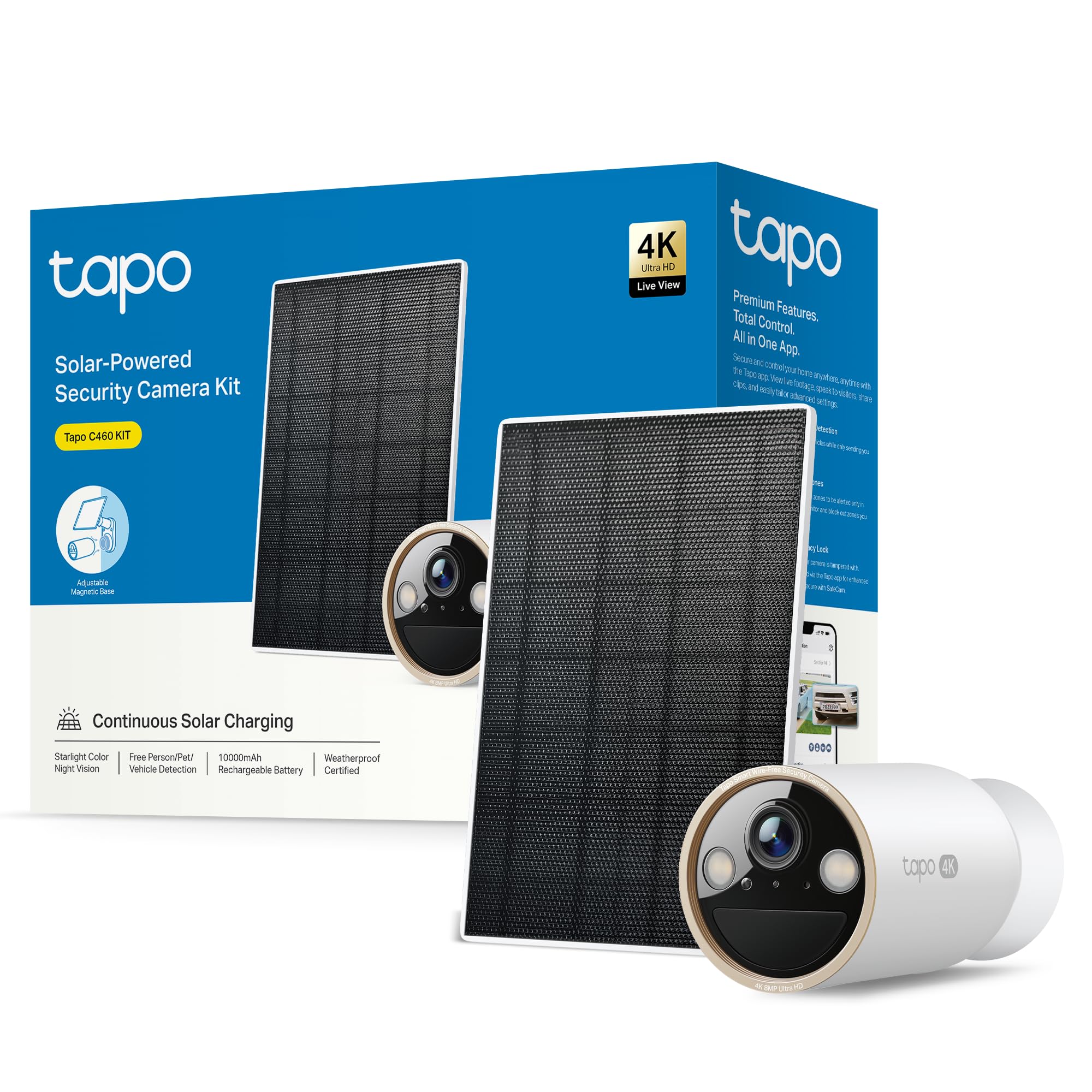 Tapo Camara Vigilancia WiFi Exterior,Cámara 2K 3MP sin batería,IP66 a Prueba de Agua y Polvo, hasta 30m Visión Nocturna, Detección de Movimiento & Alarma Instantánea,Admite Tarjeta SD de 128GB