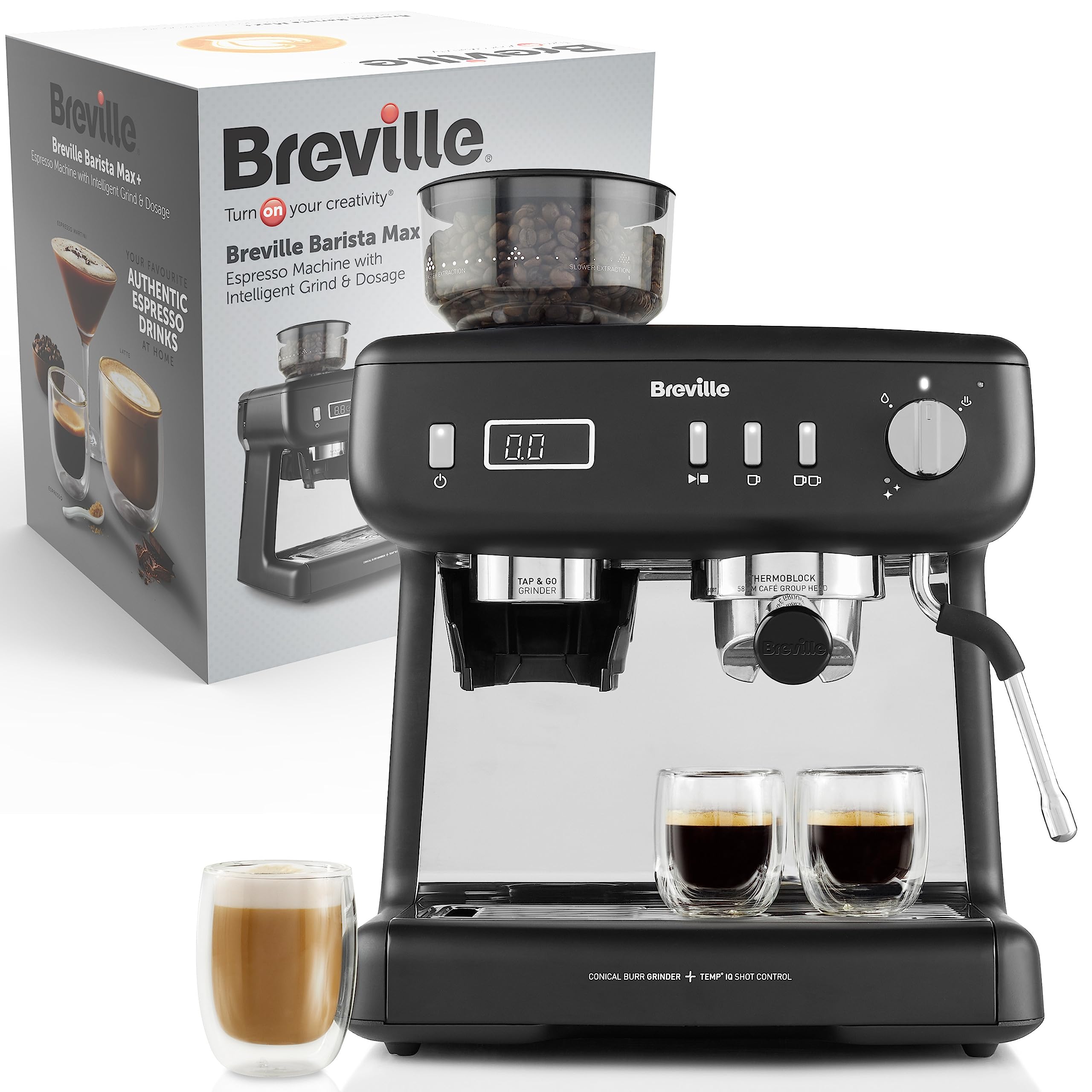 Breville Barista Max máquina de café expresso, totalmente automática com moinho integrado e bomba italiana de 15 bares [VCF126X]