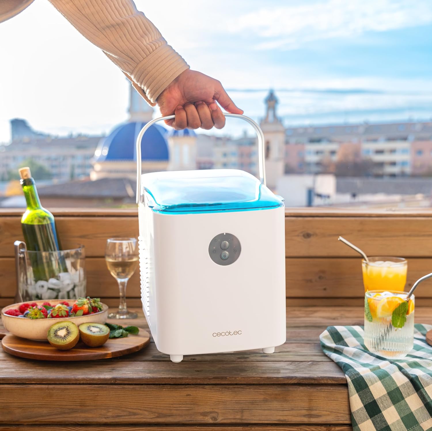 Cecotec Máquina de fazer gelo com janela, Ice Maker, Chillin' Ice 1200 Go 120 W, capacidade de produção diária de 12 kg, gelo em 6-8 minutos, 2 tamanhos de cubos, controlo simples