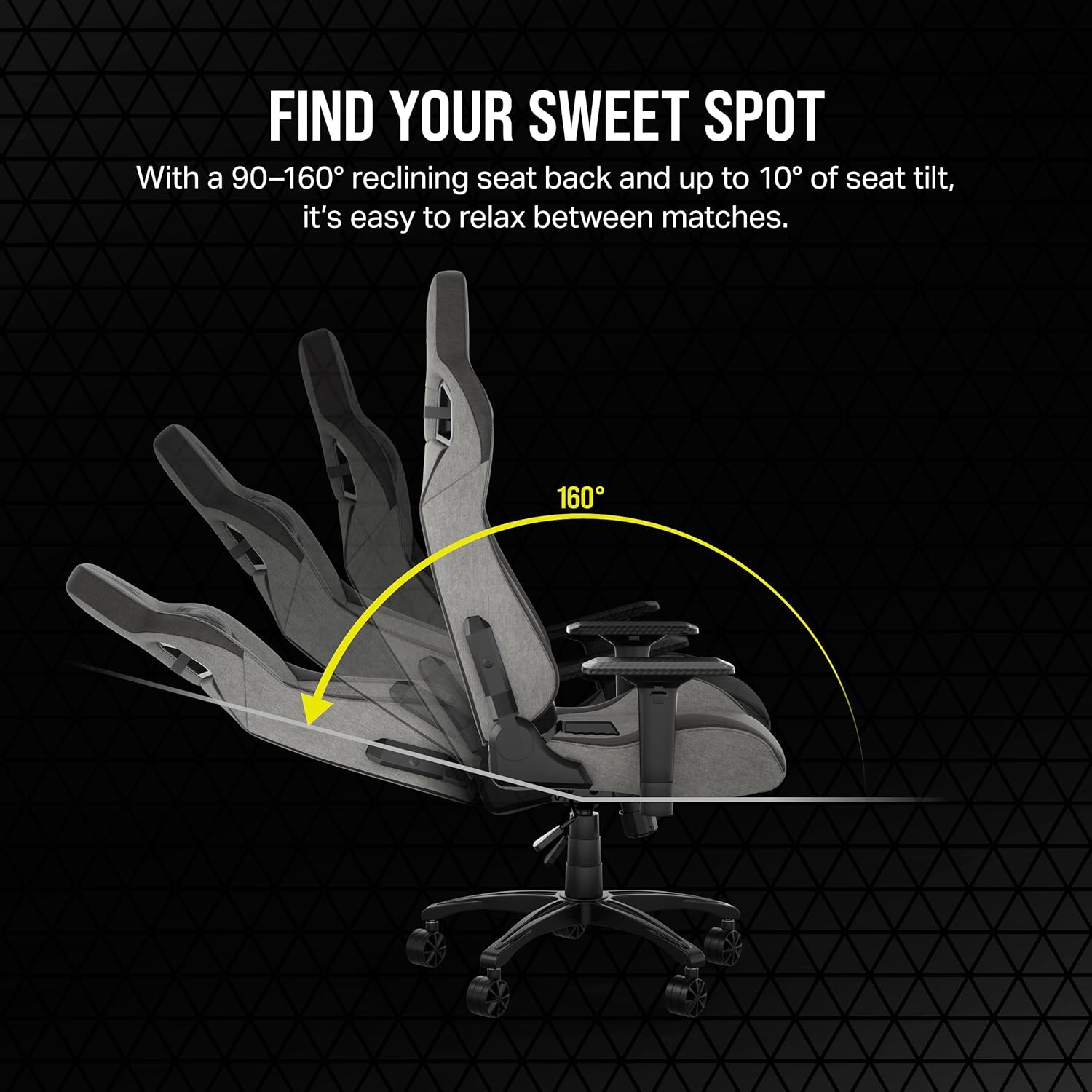 Corsair T3 Rush Cadeiras de Gamer, liga de aço, cinzento e antracite, tamanho único