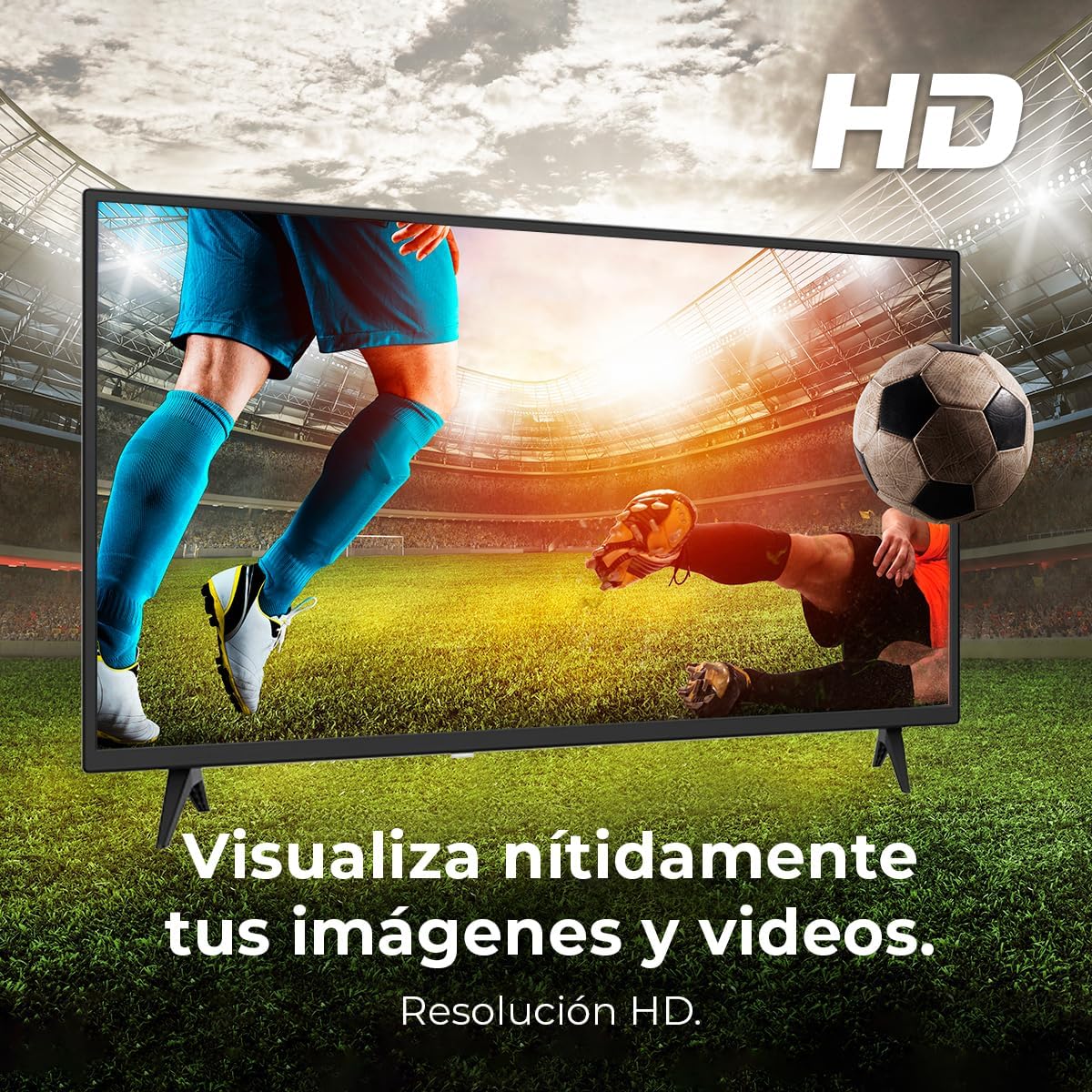 Cecotec TV, televisão LED de 32" 0 séries 032S. Ecrã de 32 polegadas, HD, resolução ideal de imagens e vídeos, sistema Dolby, memória flash, conectividade HDMI/USB, controlo remoto