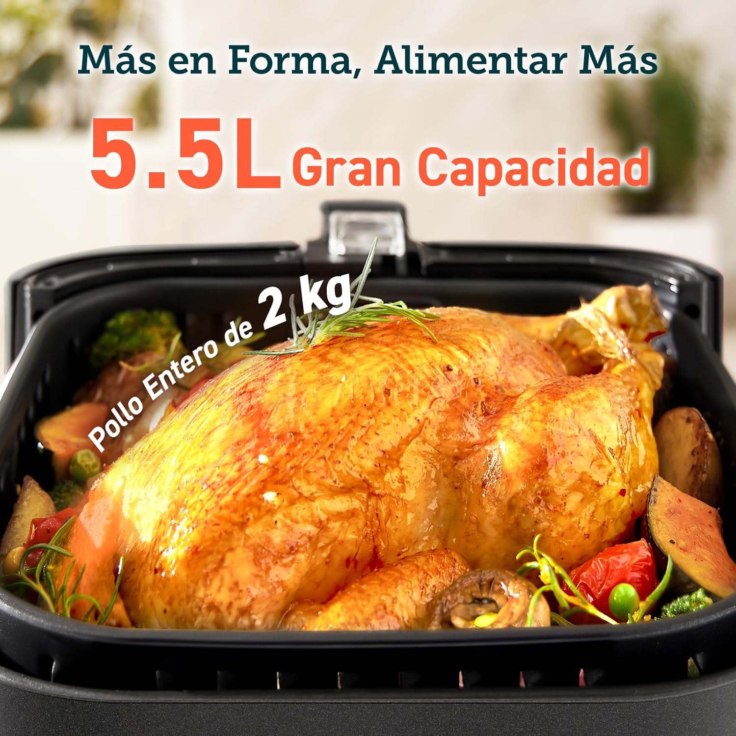 COSORI Fritadeira sem óleo 5,5 l, preto, branco e vermelho