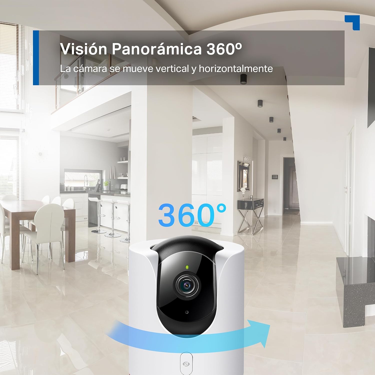 Tapo C225 - IA Câmara de vigilância 360°, 2K QHD, Inteligente de IA, visão noturna, áudio bidirecional, detecção de movimento, suporta cartão SD 512G, controlo remoto, configuração fácil