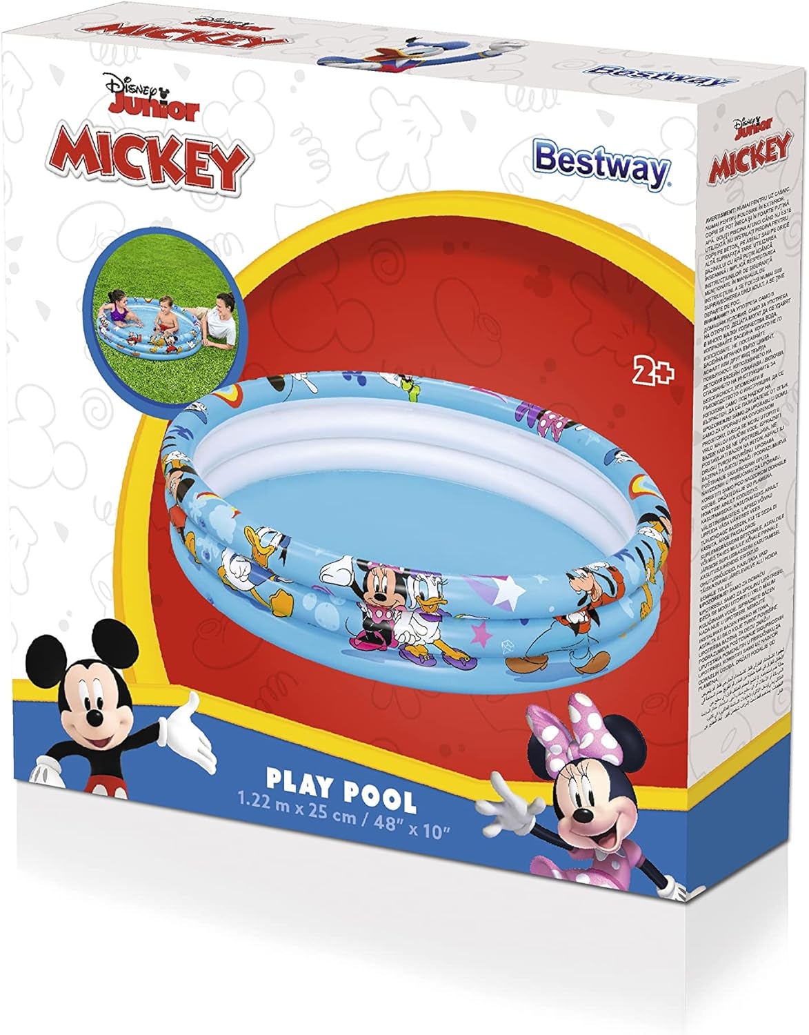 BESTWAY Piscina Hinchable Infantil Disney Junior Mickey & Friends 122x122 cm Multicolor