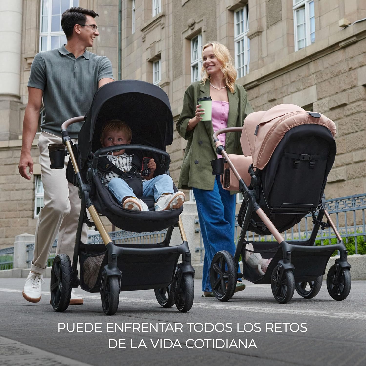 Kinderkraft MOOV2 Carrinho de bebé 3 em 1, EVA, Mink PRO I-Size, sistema de viagem, carrinho para bebé, carrinho de passeio, dobrável, para recém-nascido, desde o nascimento até aos 3 anos, cinzento