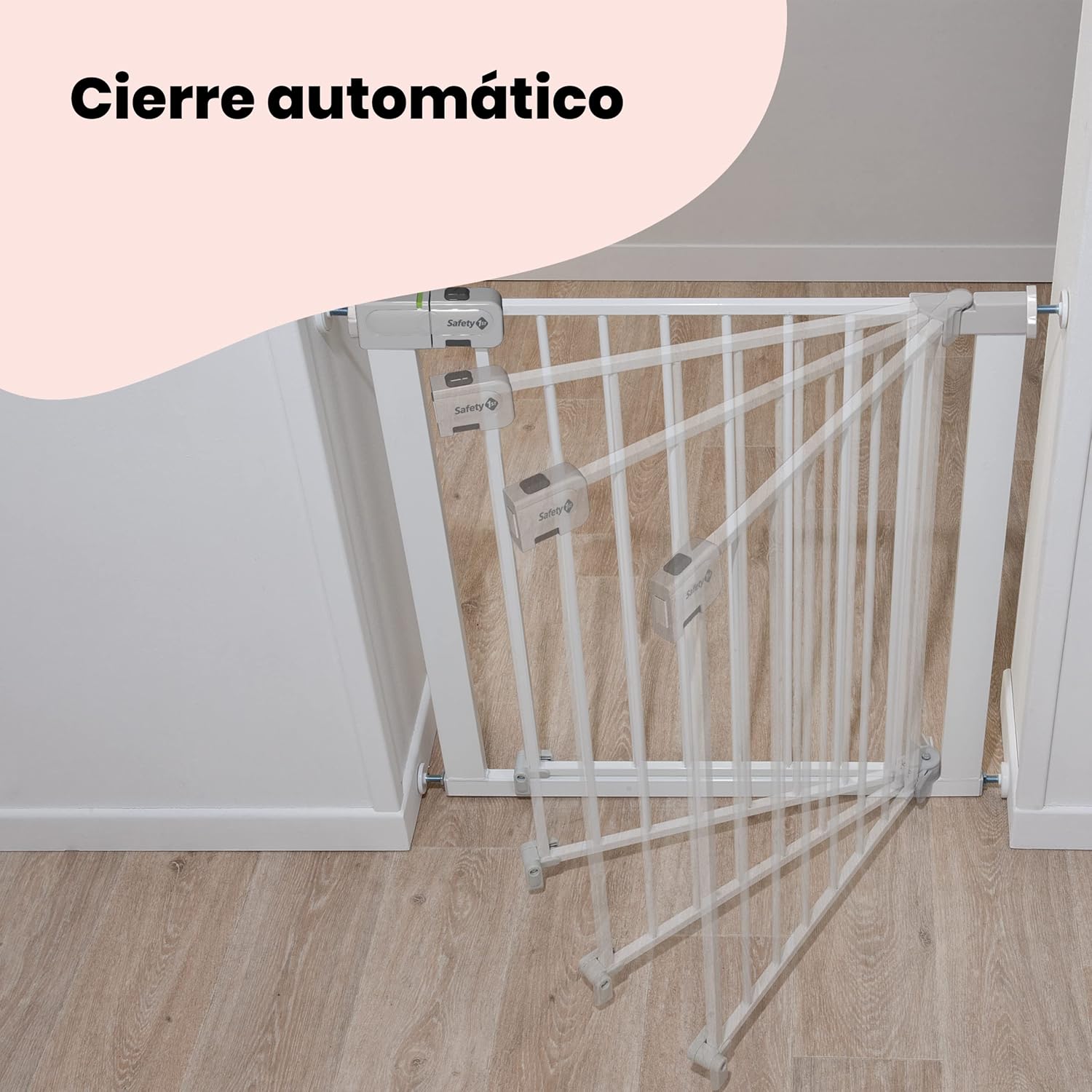 Safety 1st Easy Close Metal Barreira de segurança branca metálica para portas e escadas, porta de segurança de 80 cm até 136 cm com extensões, adequado para bebés, crianças e cães