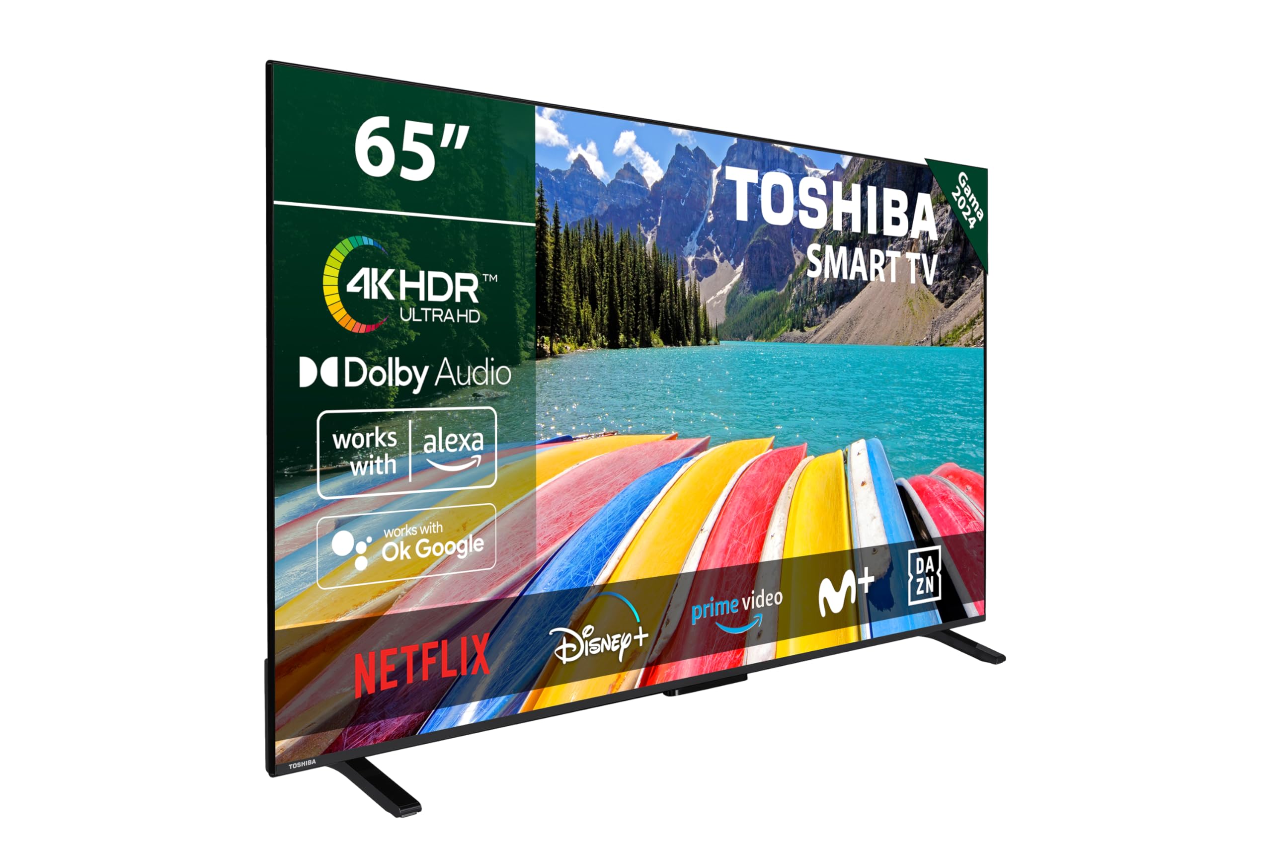 TOSHIBA 50UV2363DG Smart TV 4K UHD de 50", sin Marcos, con HDR10, Dolby Audio, Compatible con Asistente de Voz Alexa y Google