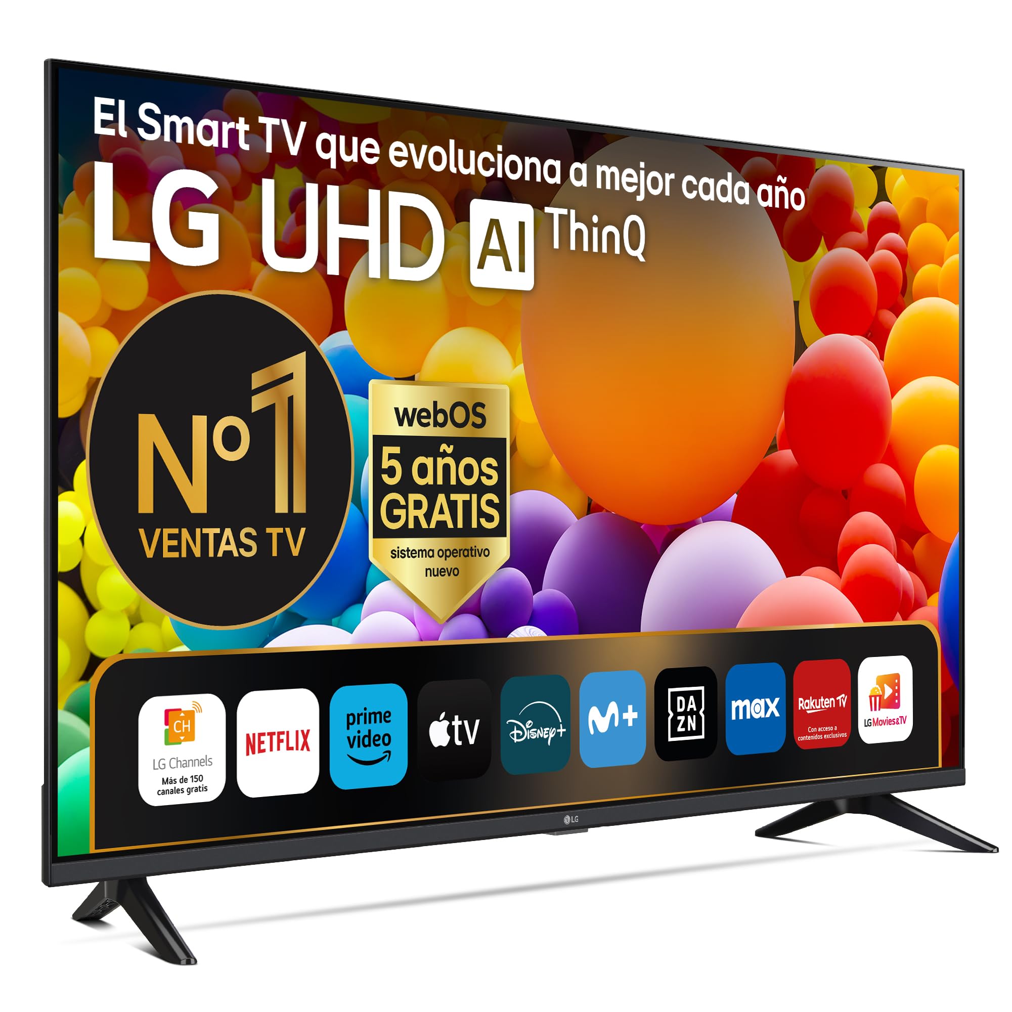 LG 43UA73006LA Televisão 43", UHD 4K, WebOS 25, Ultimate IA, HDR10 Pro, Super Upscaling, Dolby Digital Plus, Google Assistant, preto