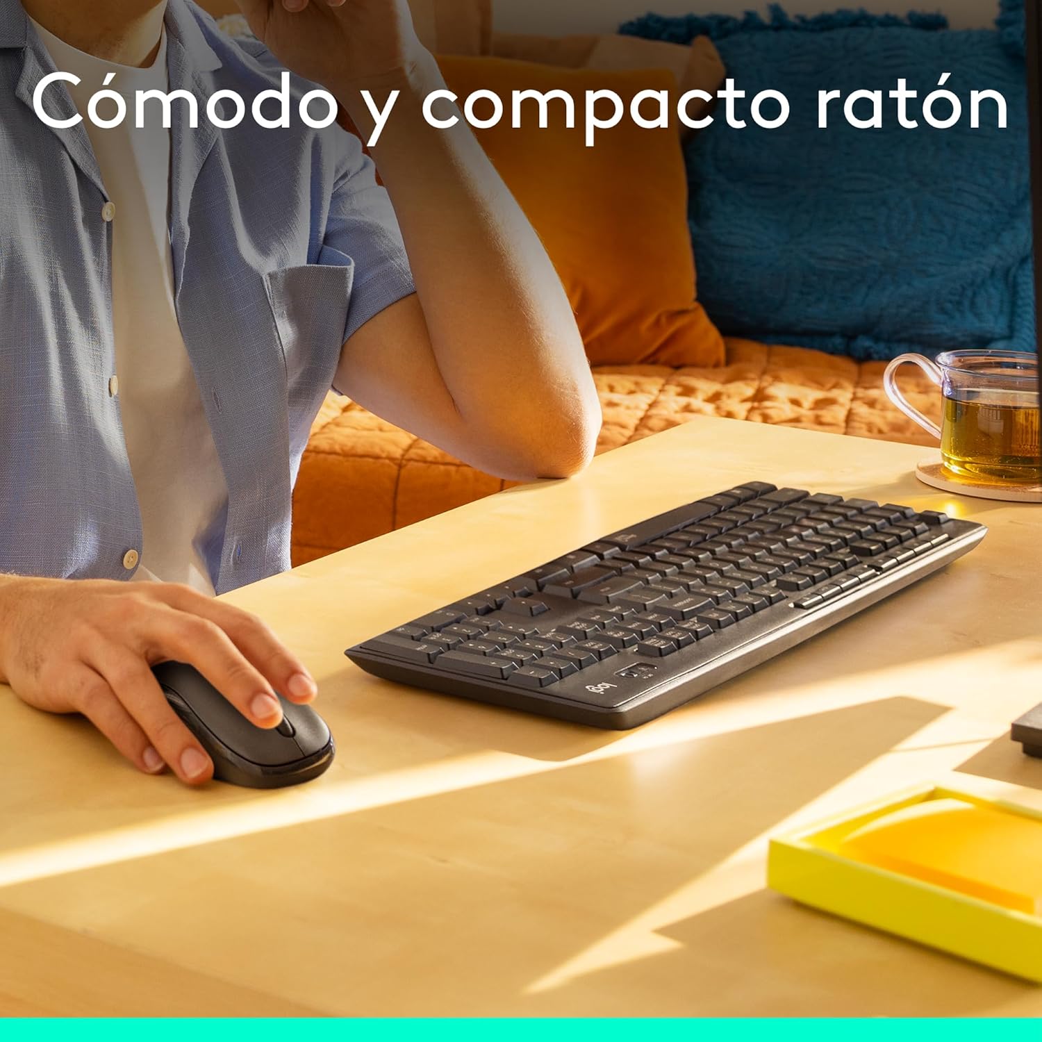Logitech MK295 Silent Combinación de Teclado y Ratón Inalámbricos con SilentTouch, Seguimiento Óptico, Tecnología Inalámbrica sin Demoras, 90% Menos de Ruido, QWERTY Español, Negro
