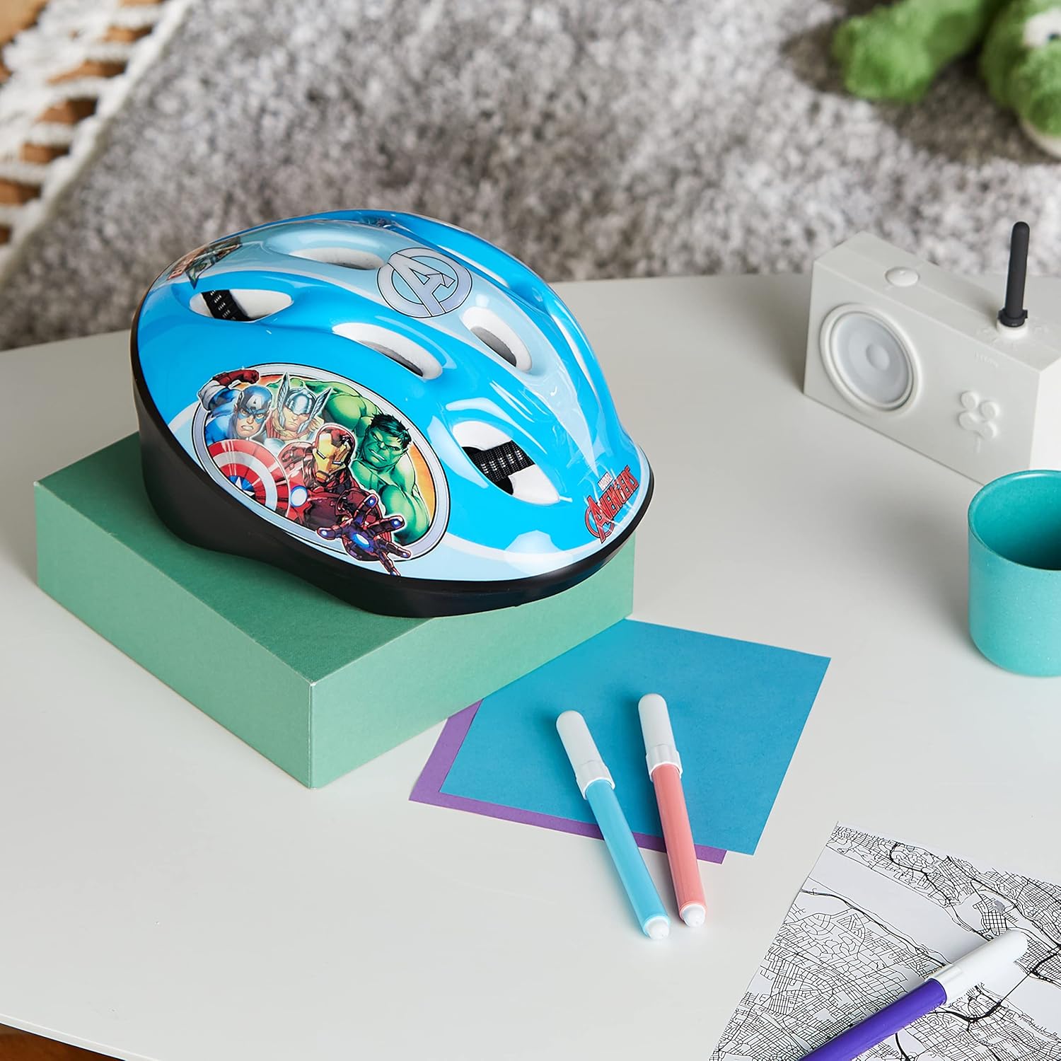 Stamp Capacete para bicicleta, unissexo-Youth, azul, tamanho-S