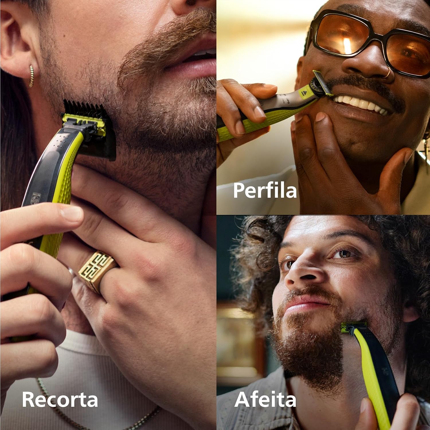 Philips OneBlade 360 Máquina de barbear híbrida, barbeador elétrico e máquina de barbear, 2 lâminas 360, guia de pente ajustável 5 em 1 (modelo QP2734/30)