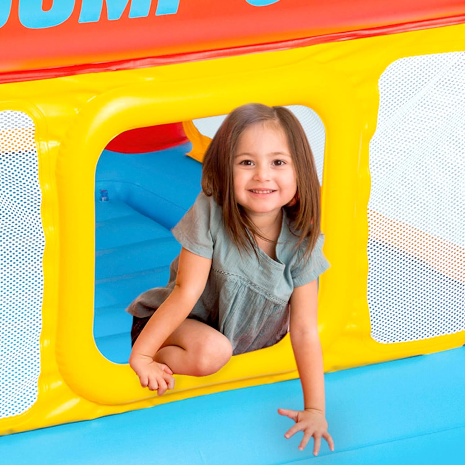 Intex Castelo insuflável para crianças, salto insuflável, 174 x 112 cm, peso máximo 54 kg, crianças entre 3 e 6 anos, castelos insufláveis, parque infantil, para interior e exterior (48260)