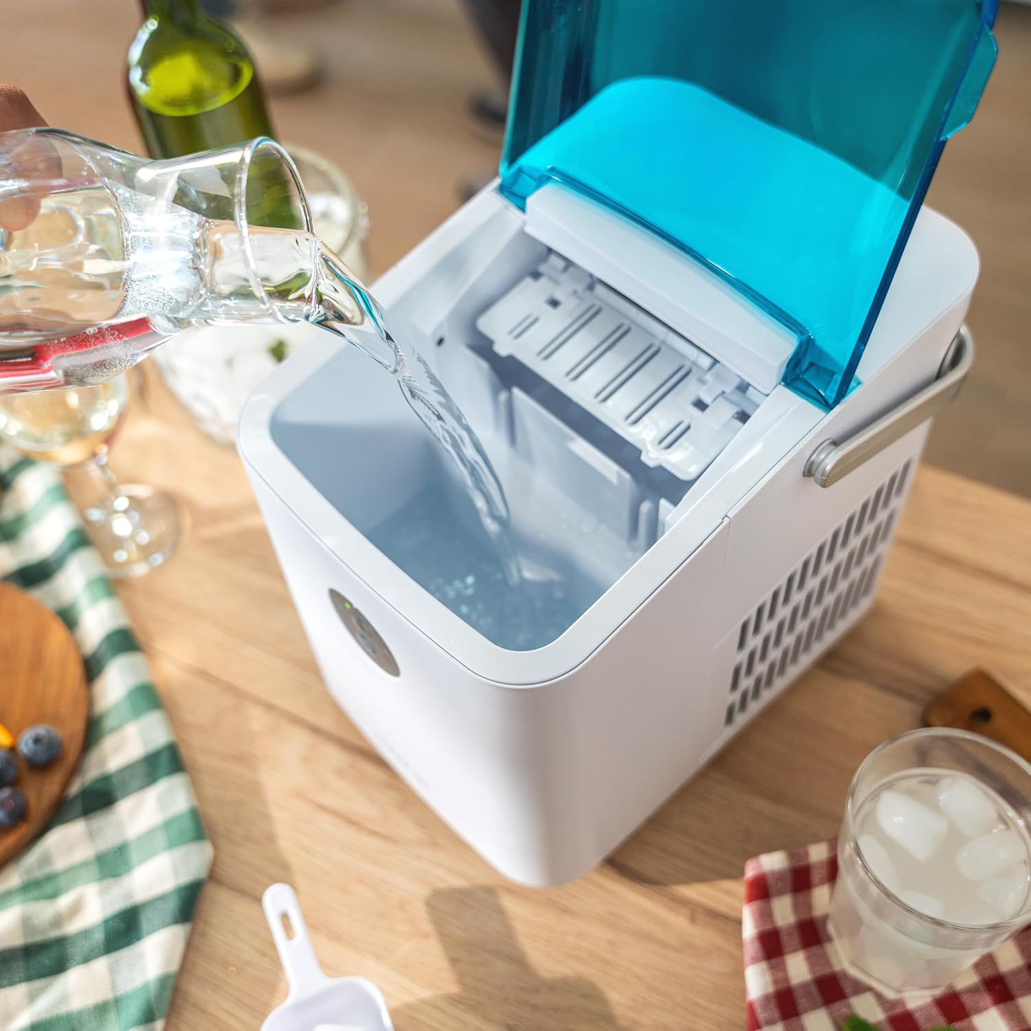 Cecotec Máquina de fazer gelo com janela, Ice Maker, Chillin' Ice 1200 Go 120 W, capacidade de produção diária de 12 kg, gelo em 6-8 minutos, 2 tamanhos de cubos, controlo simples