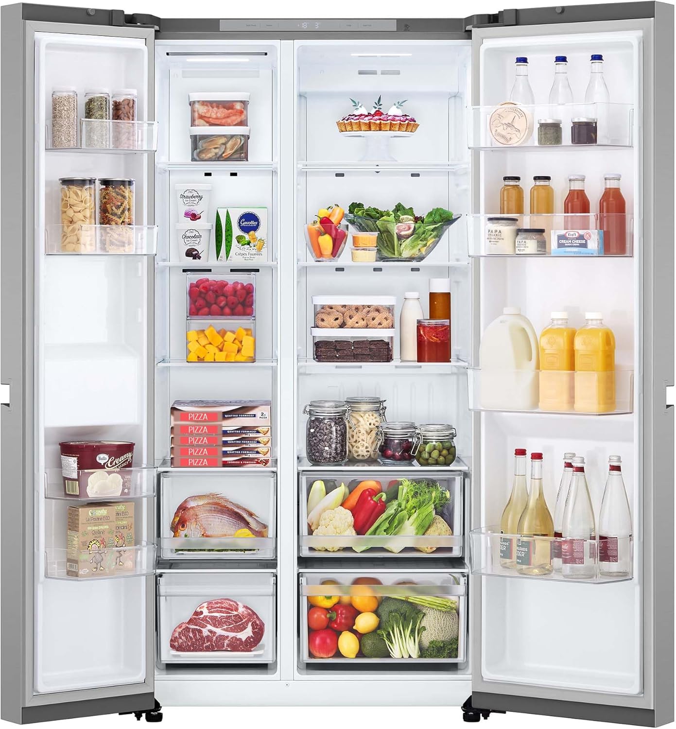LG GSBC40PYPE Frigorífico Side by Side, série 400, Linear Cooling, multi AirFlow, classificação E, 641 l, Inox anti-impressões