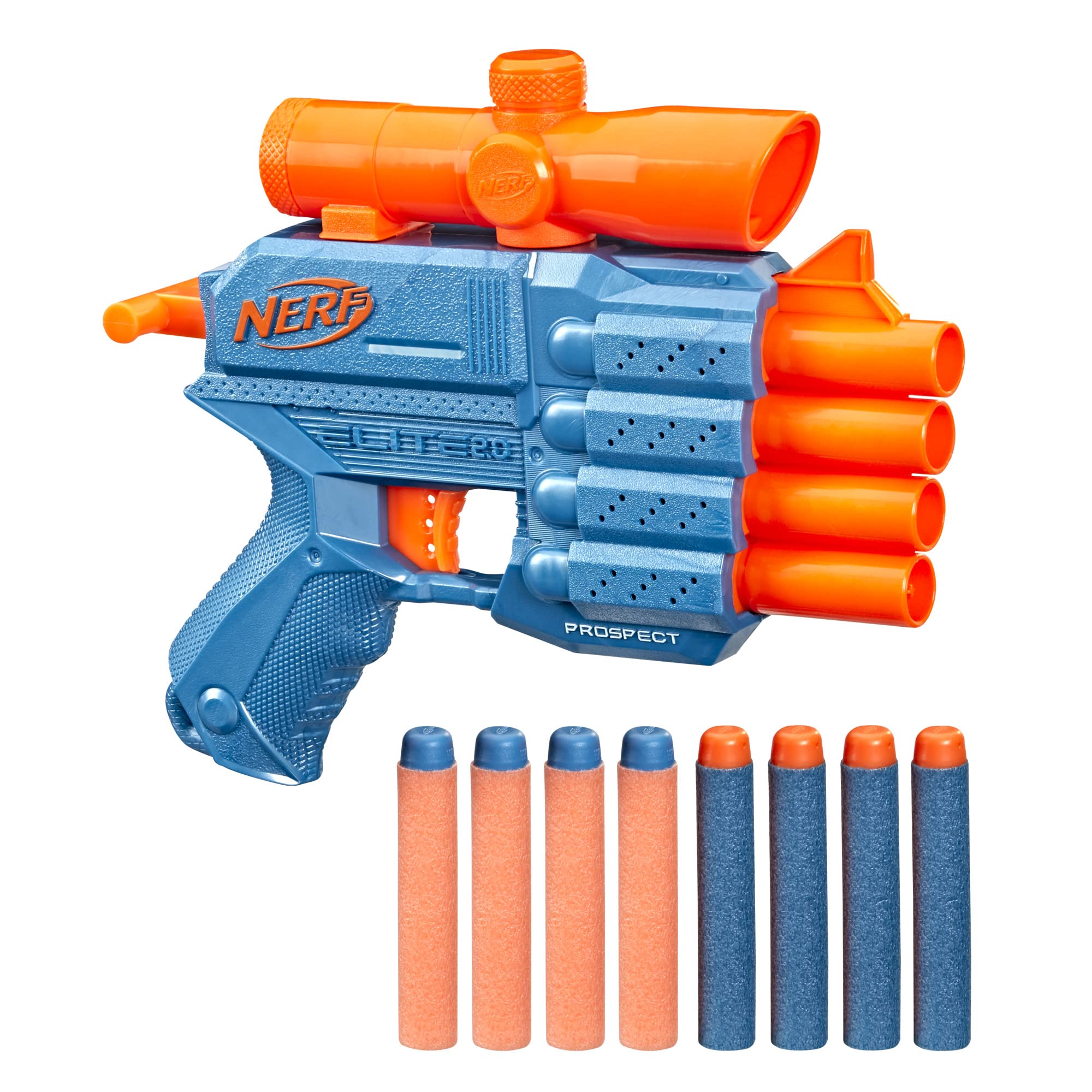 Hasbro Nerf 2.0 Commander RC-6, lançador de dardos de brinquedo, 12 peças, jogos ao ar livre para meninos e meninas de 8 anos ou mais, tambor giratório