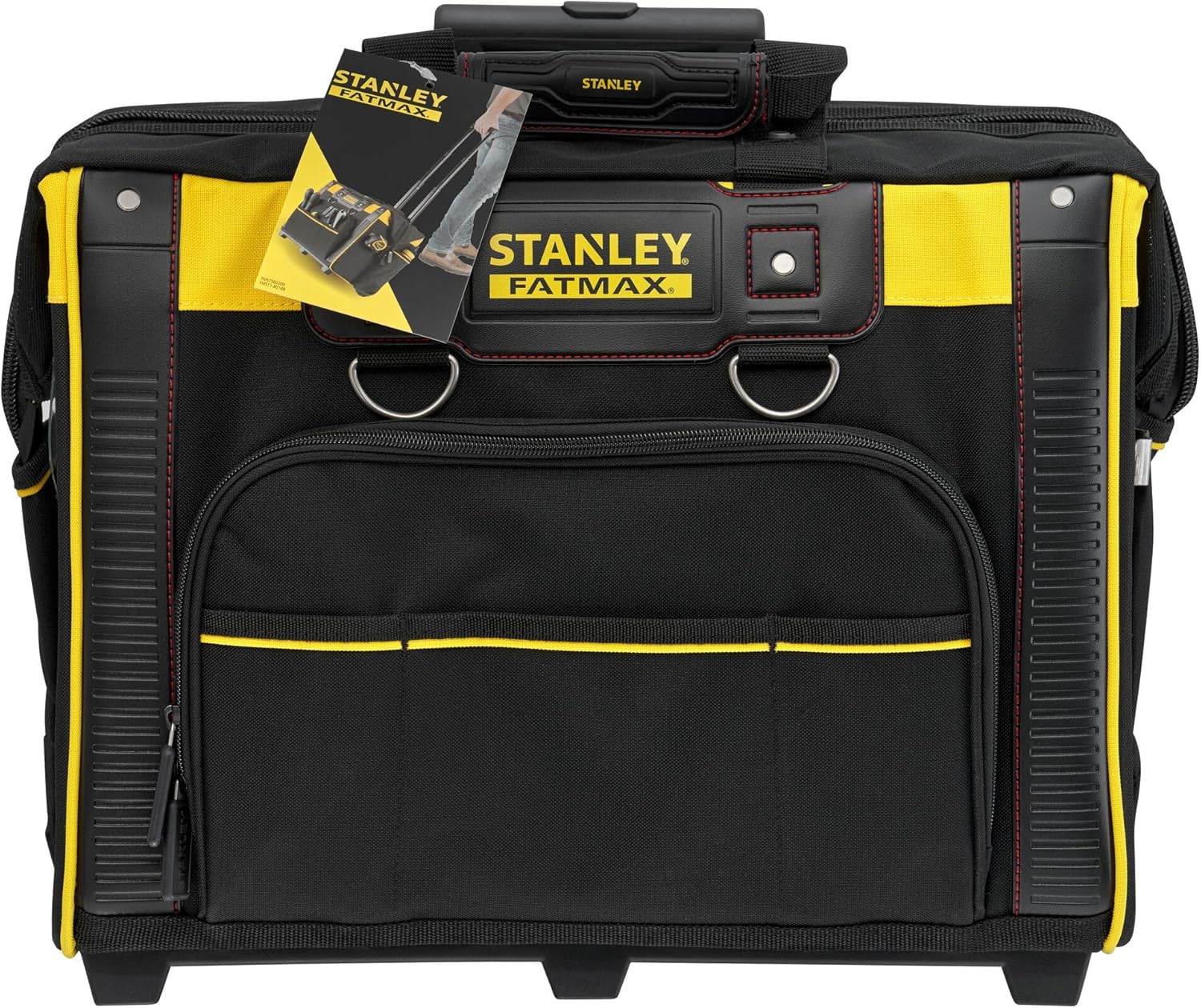 STANLEY FATMAX Mala rígida com rodas, organização ideal para ferramentas, pega telescópica resistente, rodas para transporte fácil, medidas 50 x 36 x 41 cm, FMST1-80148