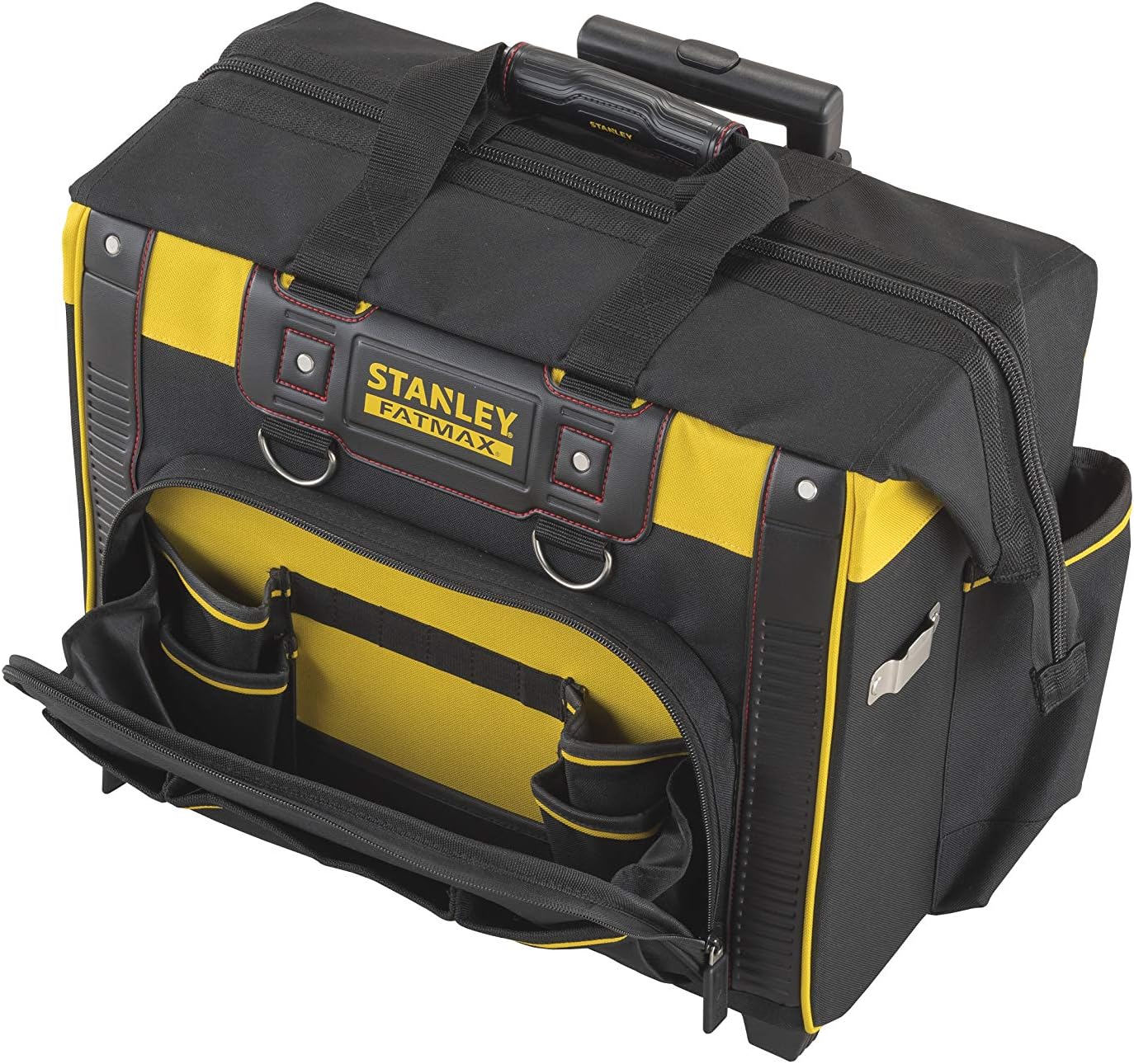 STANLEY FATMAX Mala rígida com rodas, organização ideal para ferramentas, pega telescópica resistente, rodas para transporte fácil, medidas 50 x 36 x 41 cm, FMST1-80148