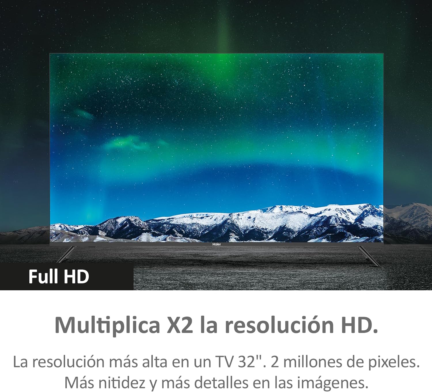Haier Direct LED Full HD H32K702FG - 32", Smart-TV, HDR, Dolby Audio, Android 11, Smart-TV, Google Assistant, Bluetooth 5.1, DBX TV, HDMI 2.1 x 3, sem molduras
