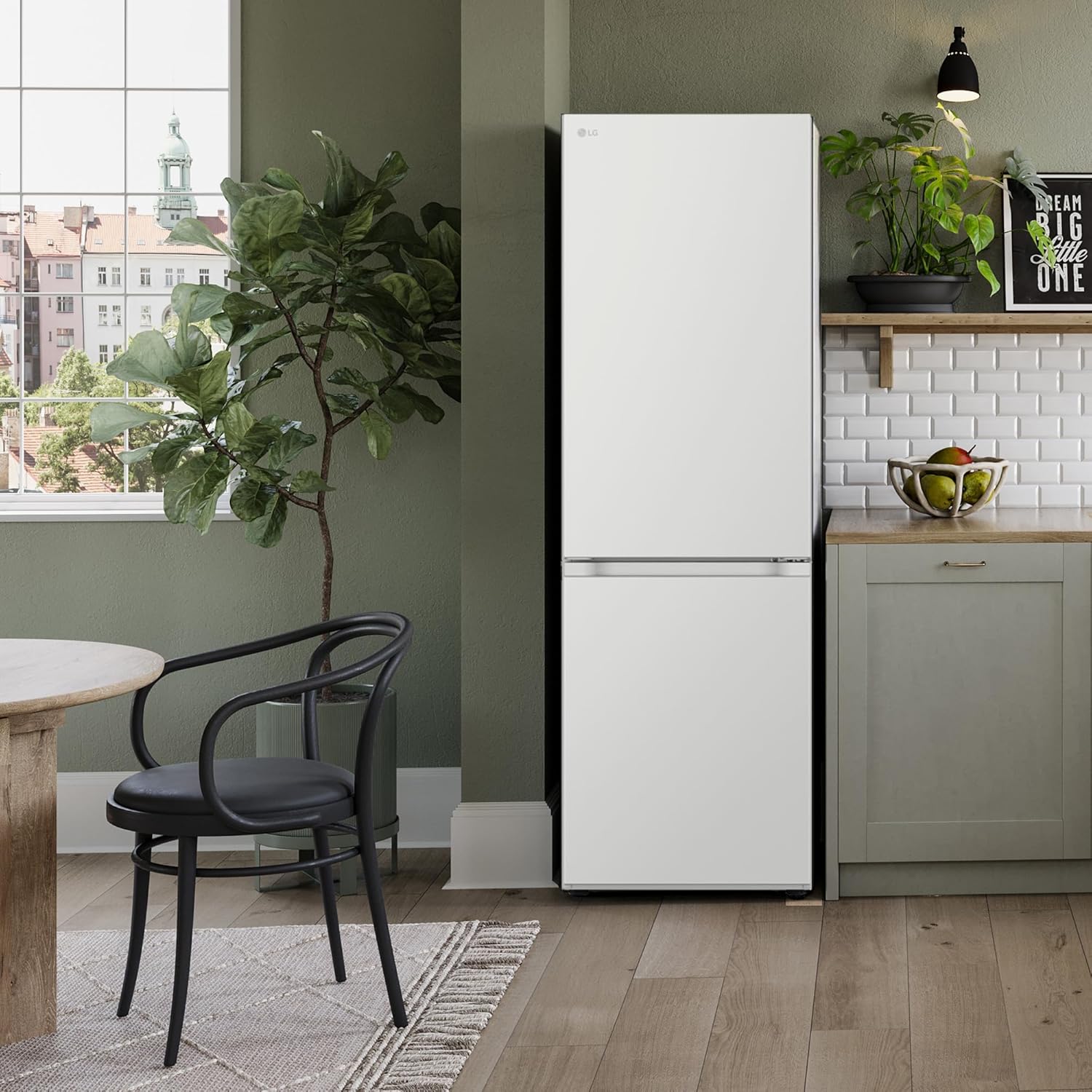 LG GBV3100DSW - Friforífico Combi Door Cooling+, 1.86m, Total No Frost, Clasificación D, Capacidad de 374l, Serie 300, Blanco