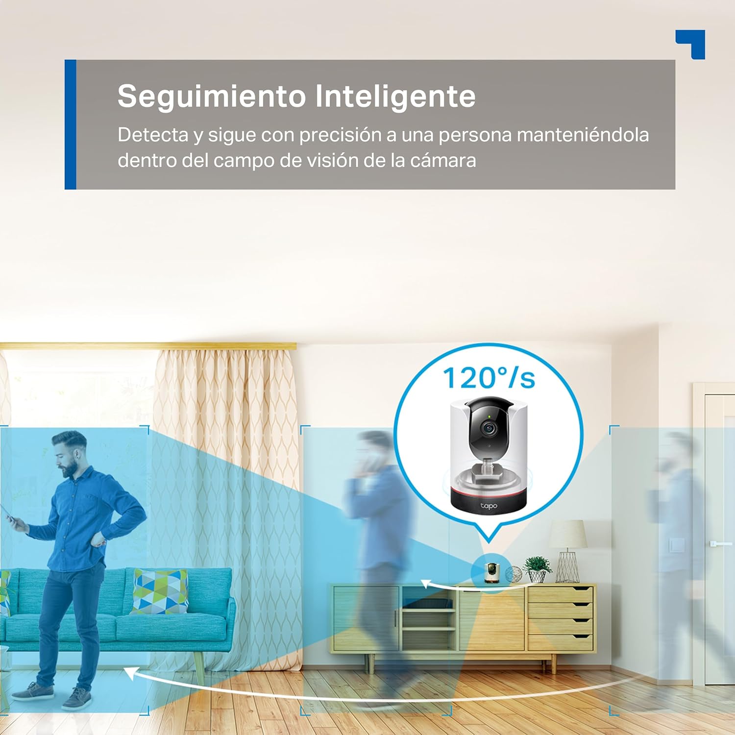 Tapo C225 - IA Câmara de vigilância 360°, 2K QHD, Inteligente de IA, visão noturna, áudio bidirecional, detecção de movimento, suporta cartão SD 512G, controlo remoto, configuração fácil