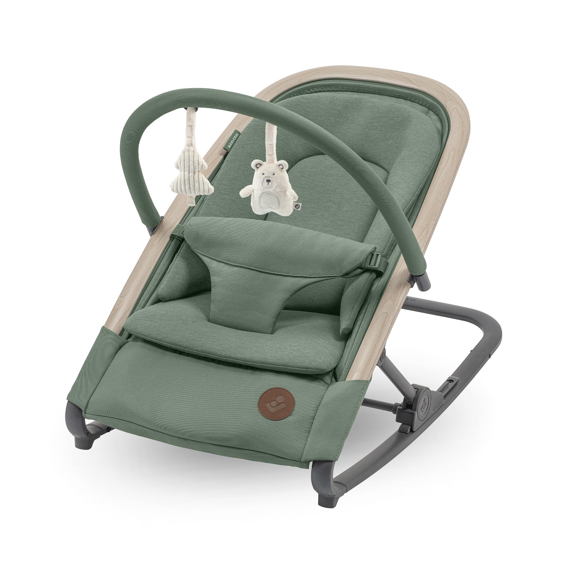 Maxi-Cosi Kori Rede de bebé 2 em 1 com arco de jogos, 0-2 anos, máx.15 kg, baloiço bebé, 3 posições de reclinação uma mão, leve e compacta, arnês fácil, Eco Care, Classic Bege