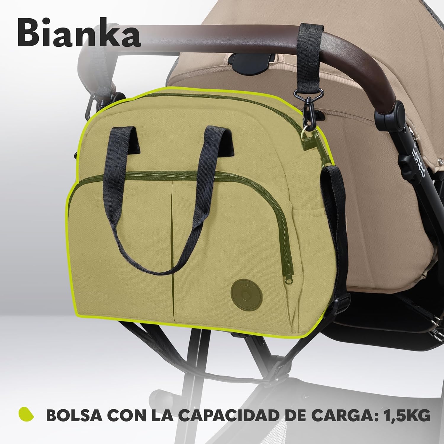 LIONELO BIANKA Carrinho de bebé 3 em 1 (22 kg) porta-bebés (9 kg) cadeira de carro (13 kg), dobrável, sistema de viagem encosto ajustável rodas 360o amortecimento, capô XXL, carrinho de bebé (bege)