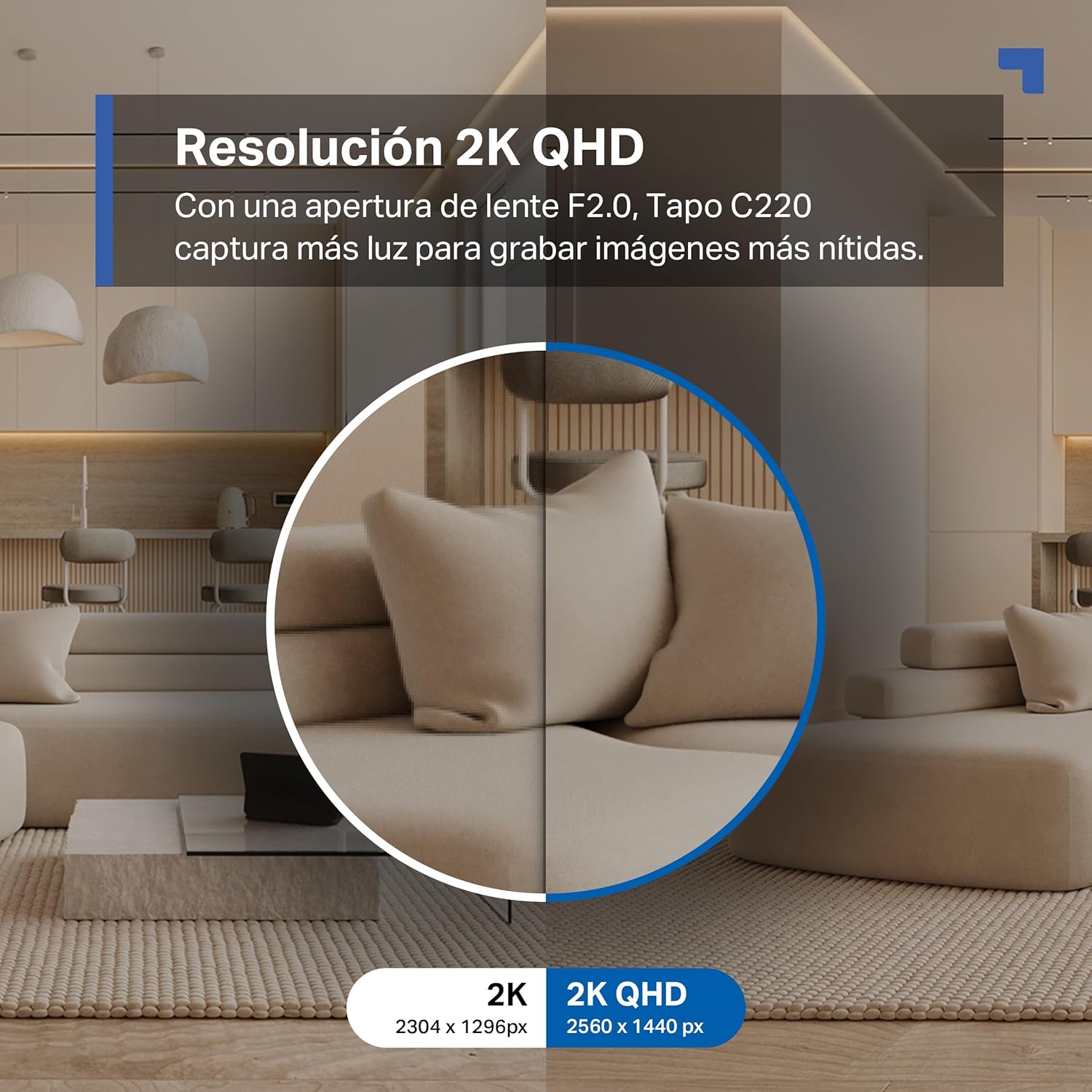 Tapo C220 - IA Cámara Vigilancia 360°, 2K 4MP QHD, Inteligente de IA, Visión Nocturna, Audio Bidireccional, Detección Movimiento, Admite Tarjeta SD 512G, Control Remoto, Fácil configuración