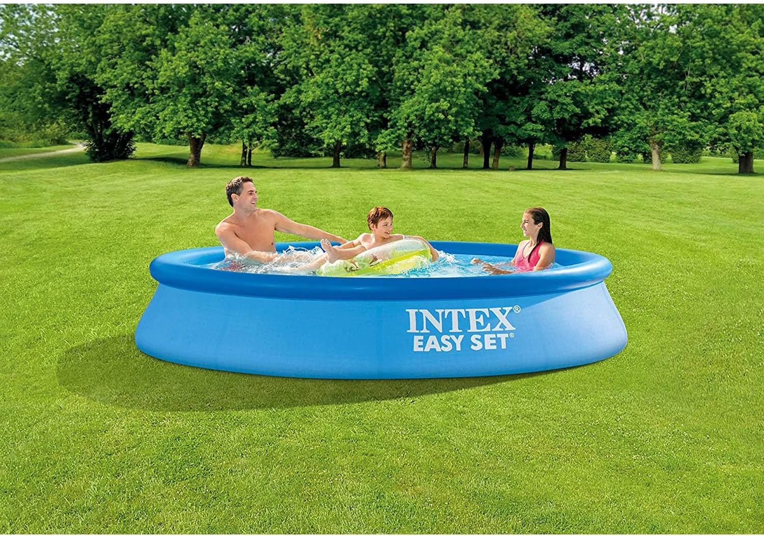Intex 55239 - Piscina hinchable, Ø305x61 cm, 3.077 litros, Piscina redonda, Con depuradora cartucho, 1.250 litros/hora, filtro cartucho tipo H, Para 3 personas