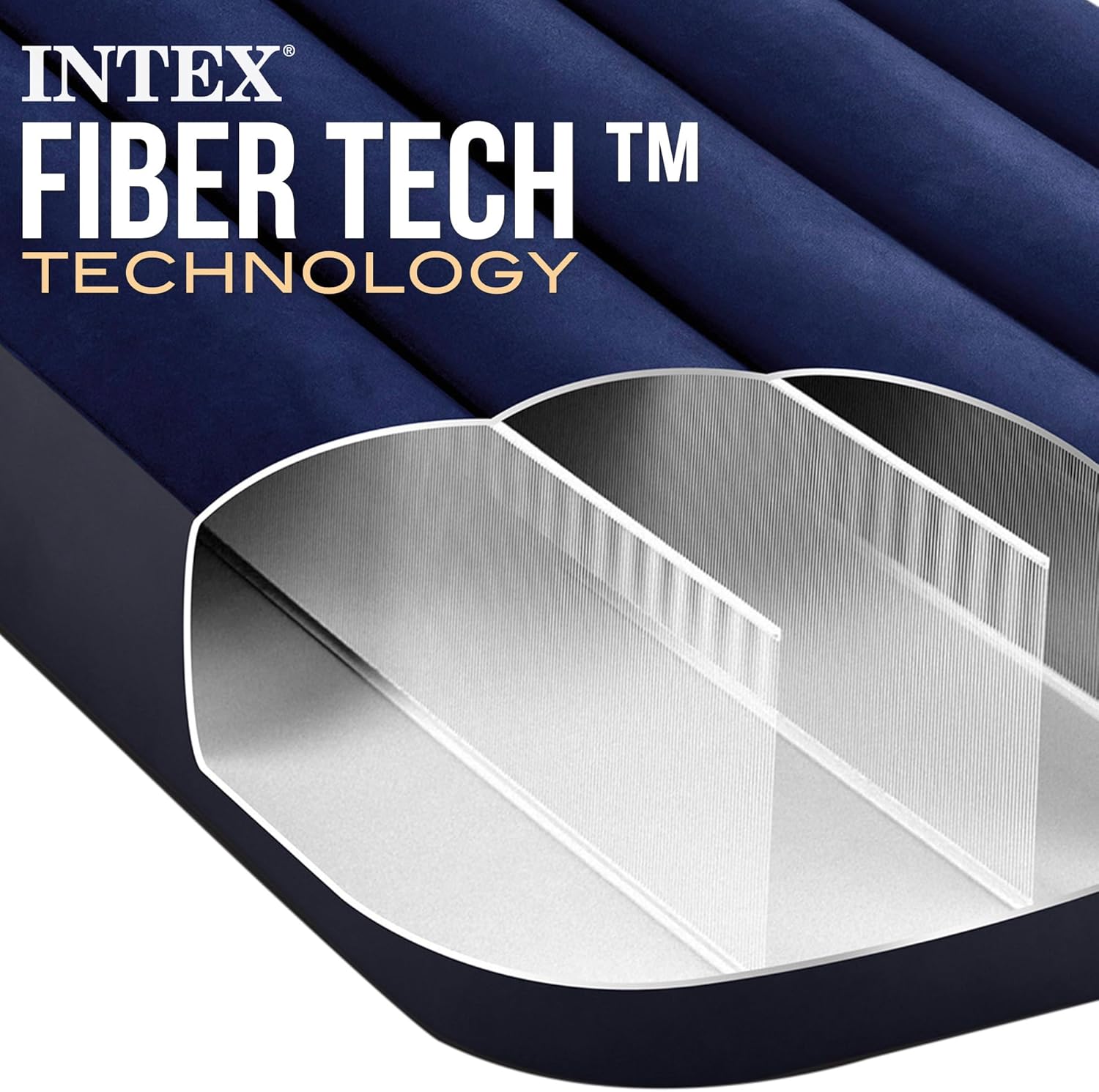 Intex Colchão insuflável Dura-Beam, cama de ar insuflável para campismo cor azul, campismo