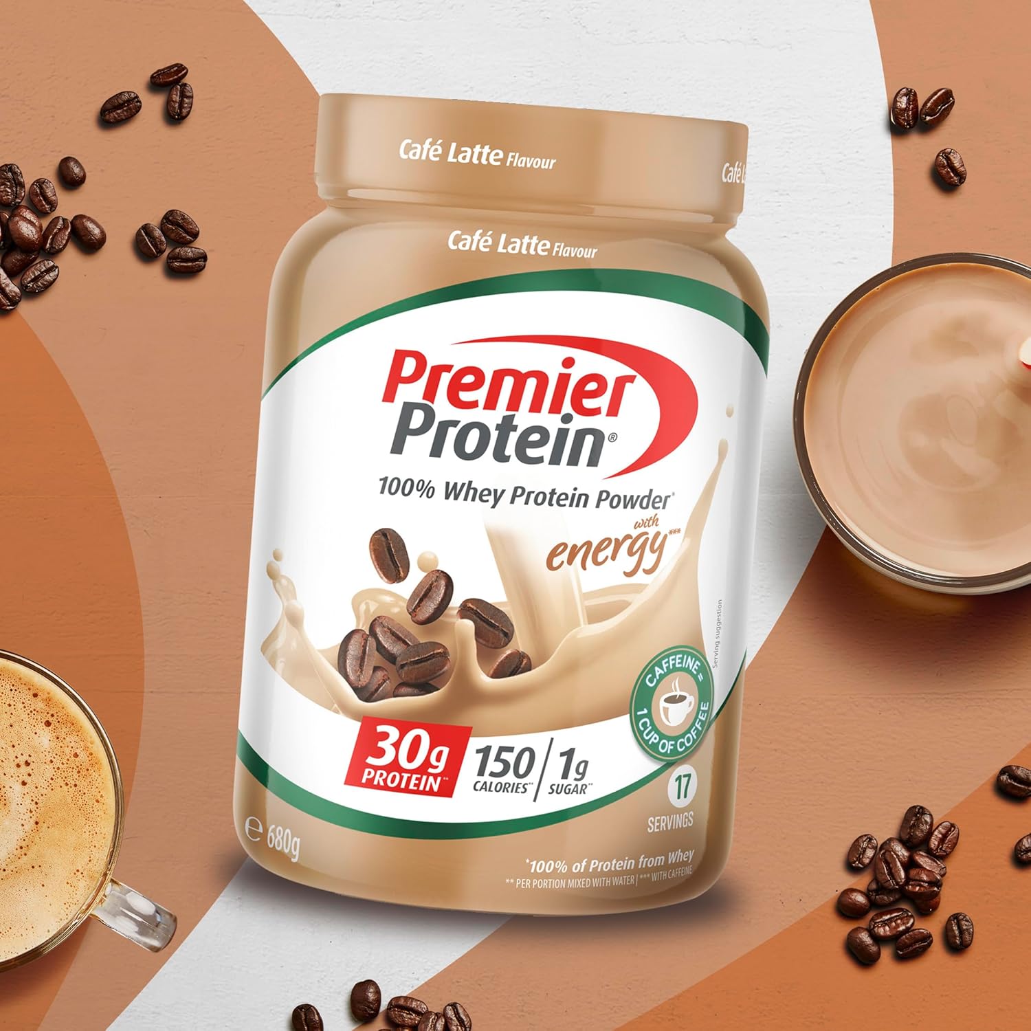 Premier Protein - Whey 100 % Protein Powder - Café Latte - 680 g