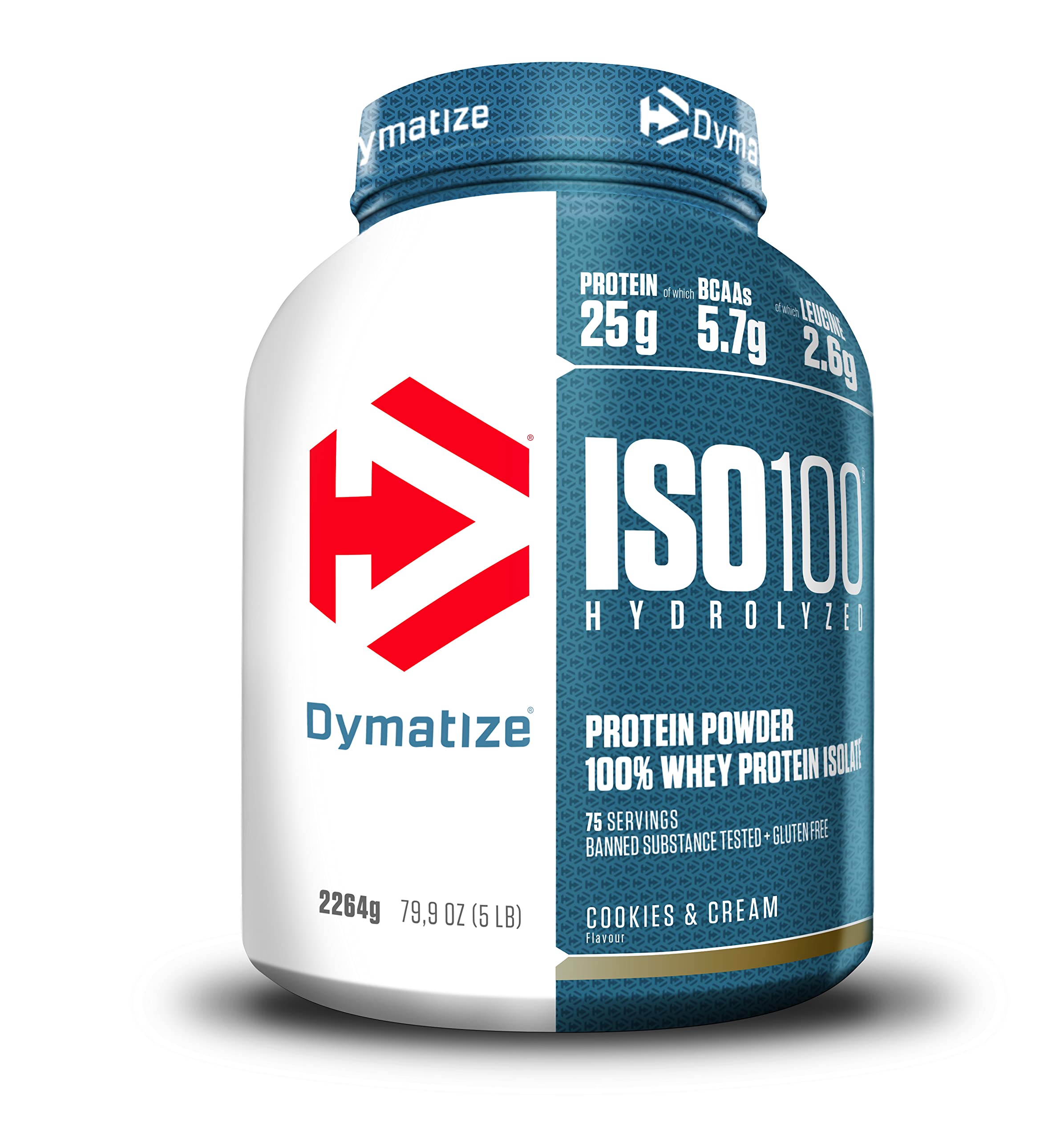 Dymatize ISO 100 Hydrolyzed Gourmet Vanilla 2264 g - Hidrolizado de proteção de soro Whey isolado em pó