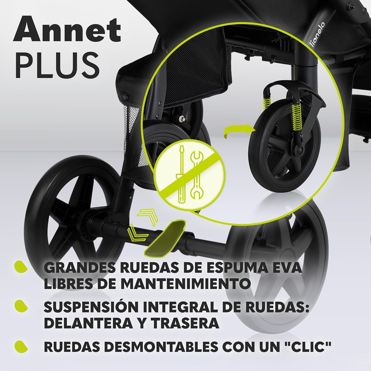 LIONELO Annet Cadeira de passagem para crianças até 22 kg 0-48 m ajuste do encosto até à posição horizontal capuz XXL dobrável fácil com janela mosquiteira (Lovin)