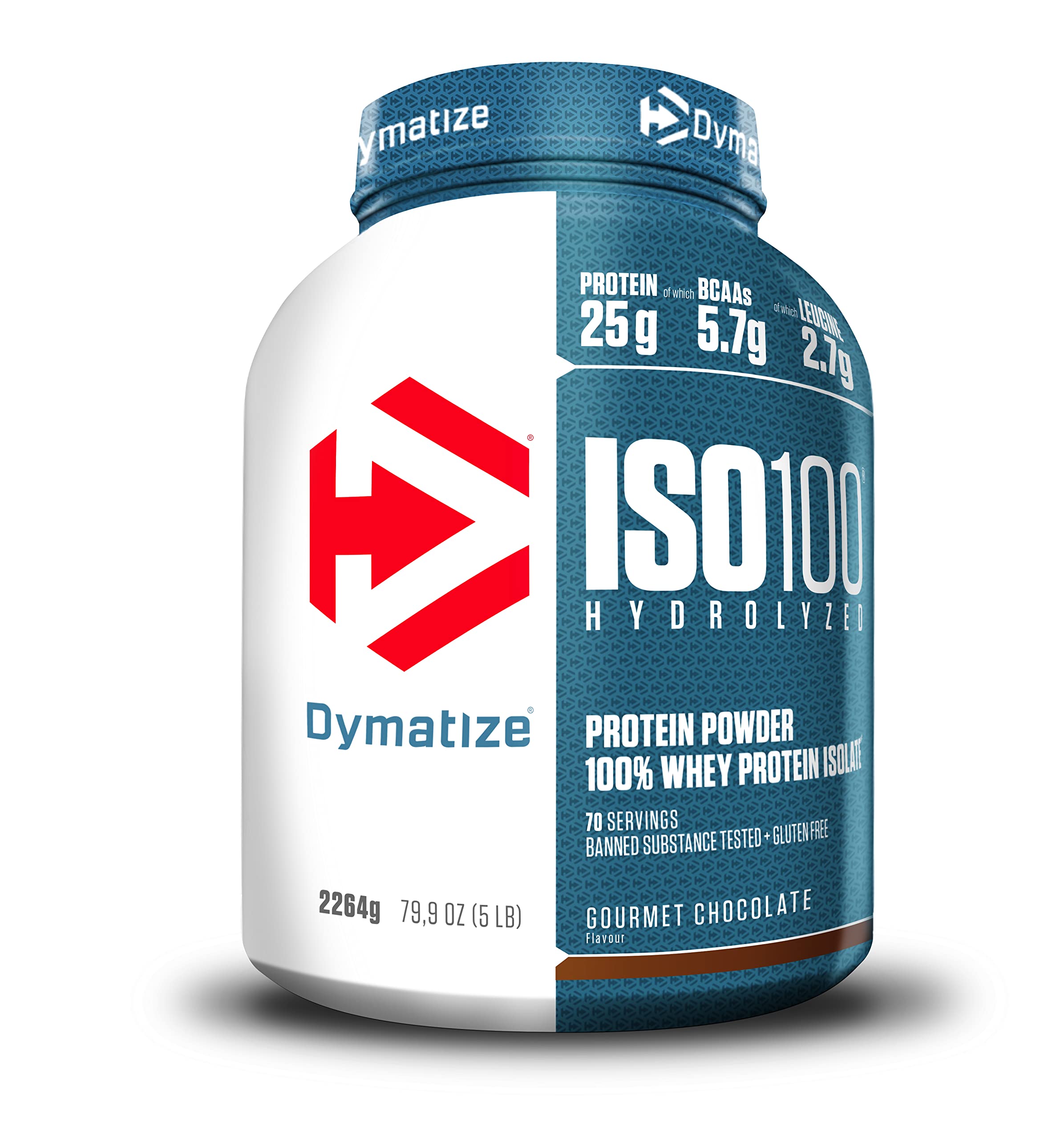 Dymatize ISO 100 Hydrolyzed Gourmet Vanilla 2264 g - Hidrolizado de proteção de soro Whey isolado em pó