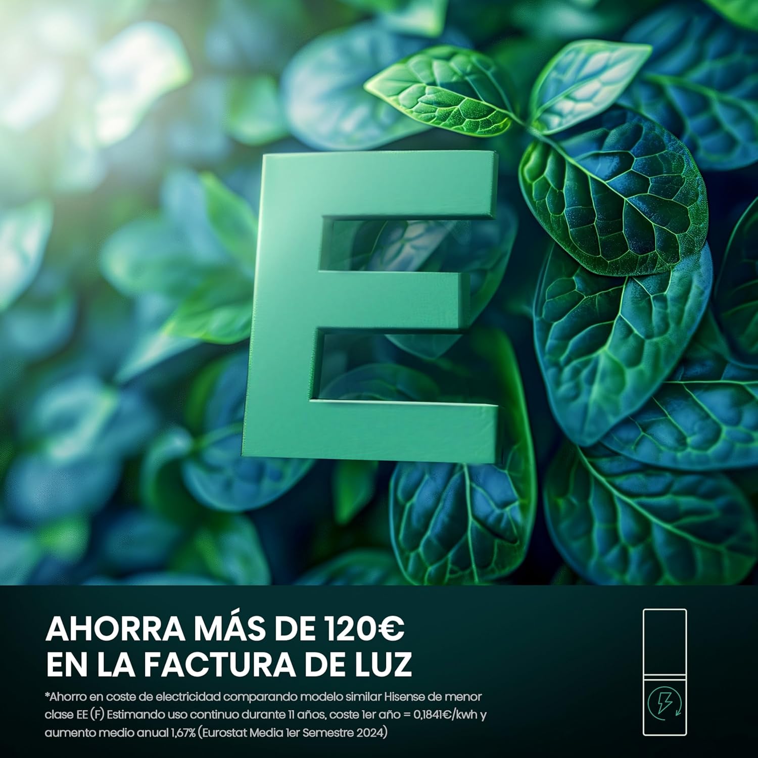 Hisense RB440N4BWE Frigorífico Combinado, classe E eficiente, capacidade de 336 l com 200 cm de altura, super freeze, garrafeiro, porta reversível, silencioso 39dB, cor branca