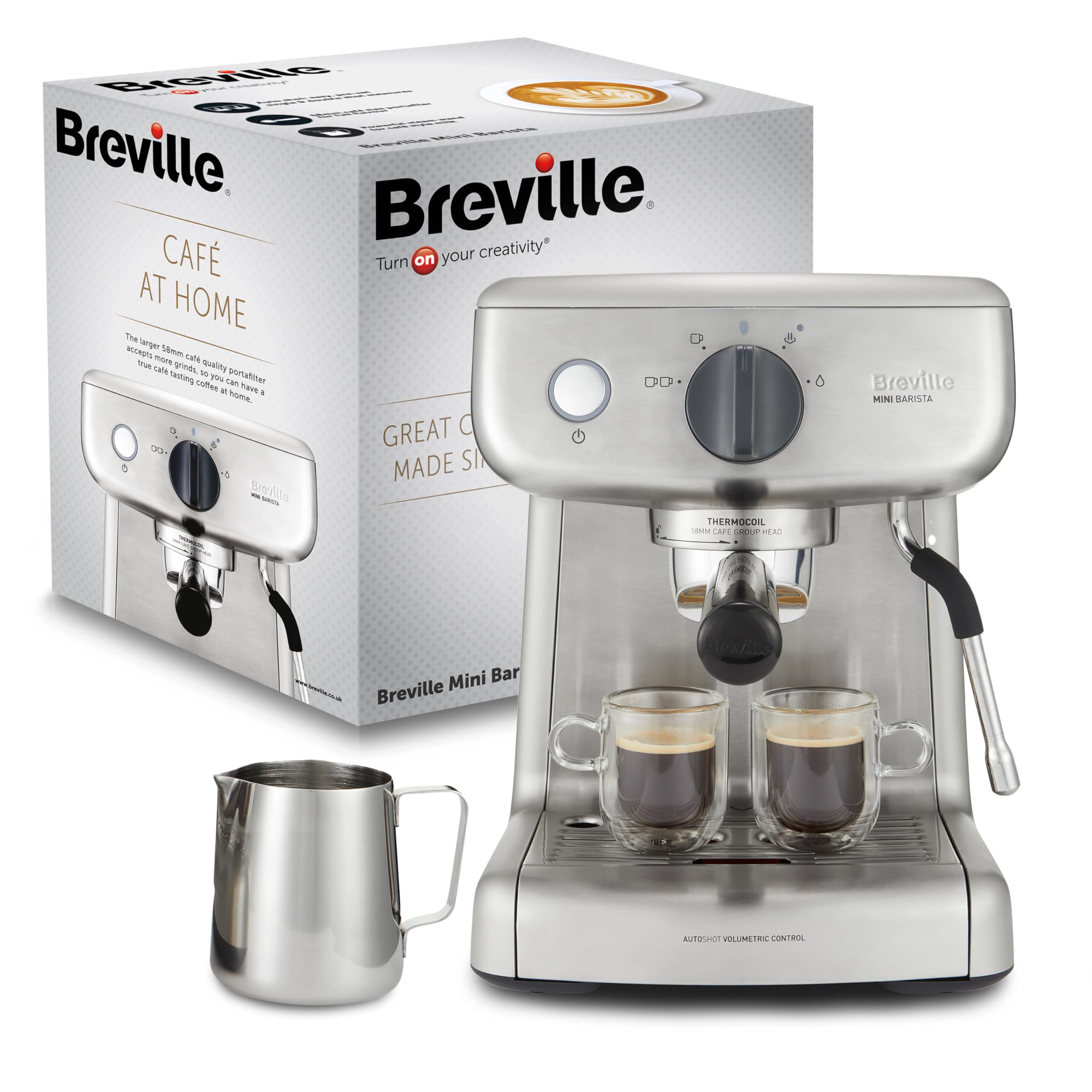 Breville Barista Max máquina de café expresso, totalmente automática com moinho integrado e bomba italiana de 15 bares [VCF126X]