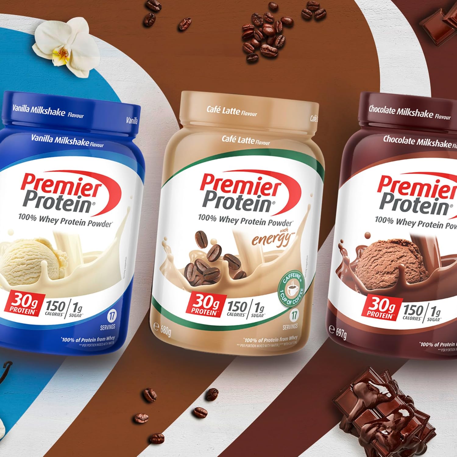 Premier Protein - Whey 100 % Protein Powder - Café Latte - 680 g