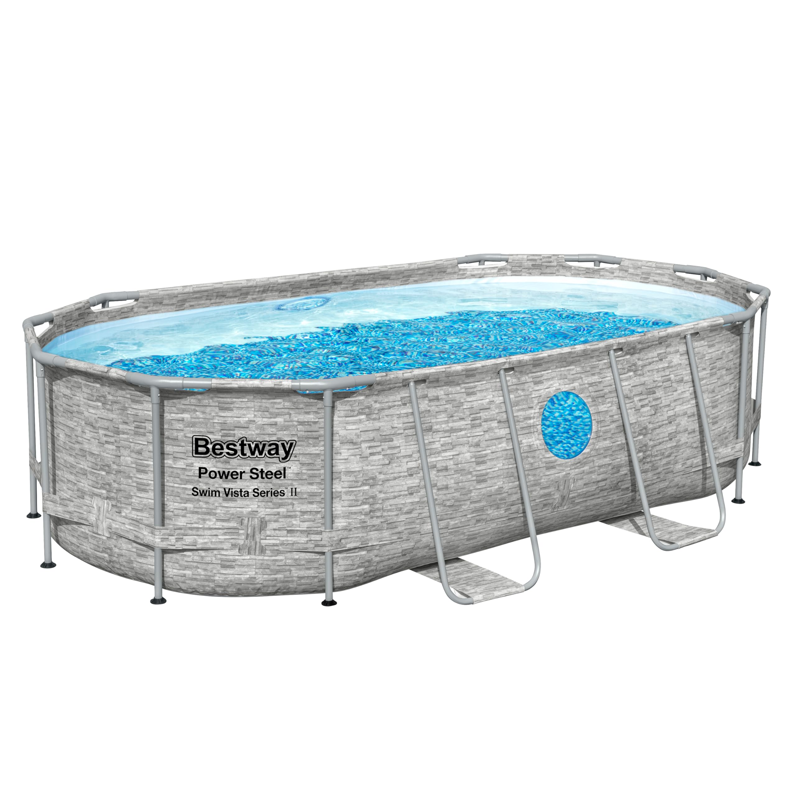 Bestway Hydrium - Piscina de Pared de Acero con Filtro de Arena, diámetro de 300 x 120 cm, Gris, Redonda