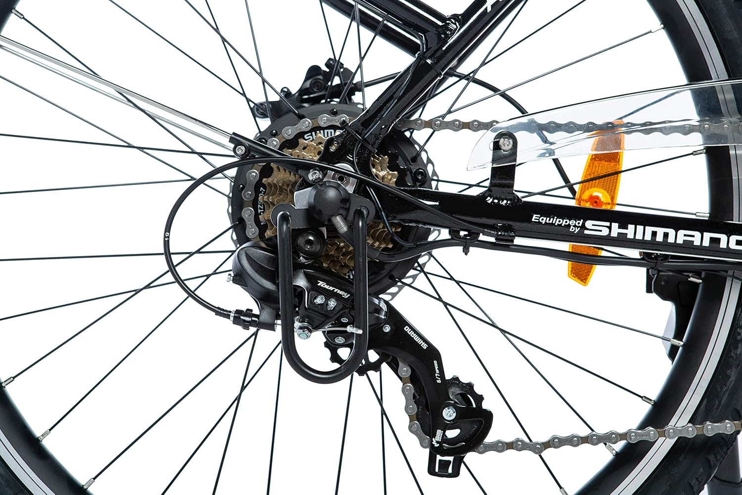 Moma Bikes Bicicleta elétrica urbana Ebike, alumínio, Shimano 7 v, travões de disco hidráulicos, bateria de lítio 36 V 16 Ah