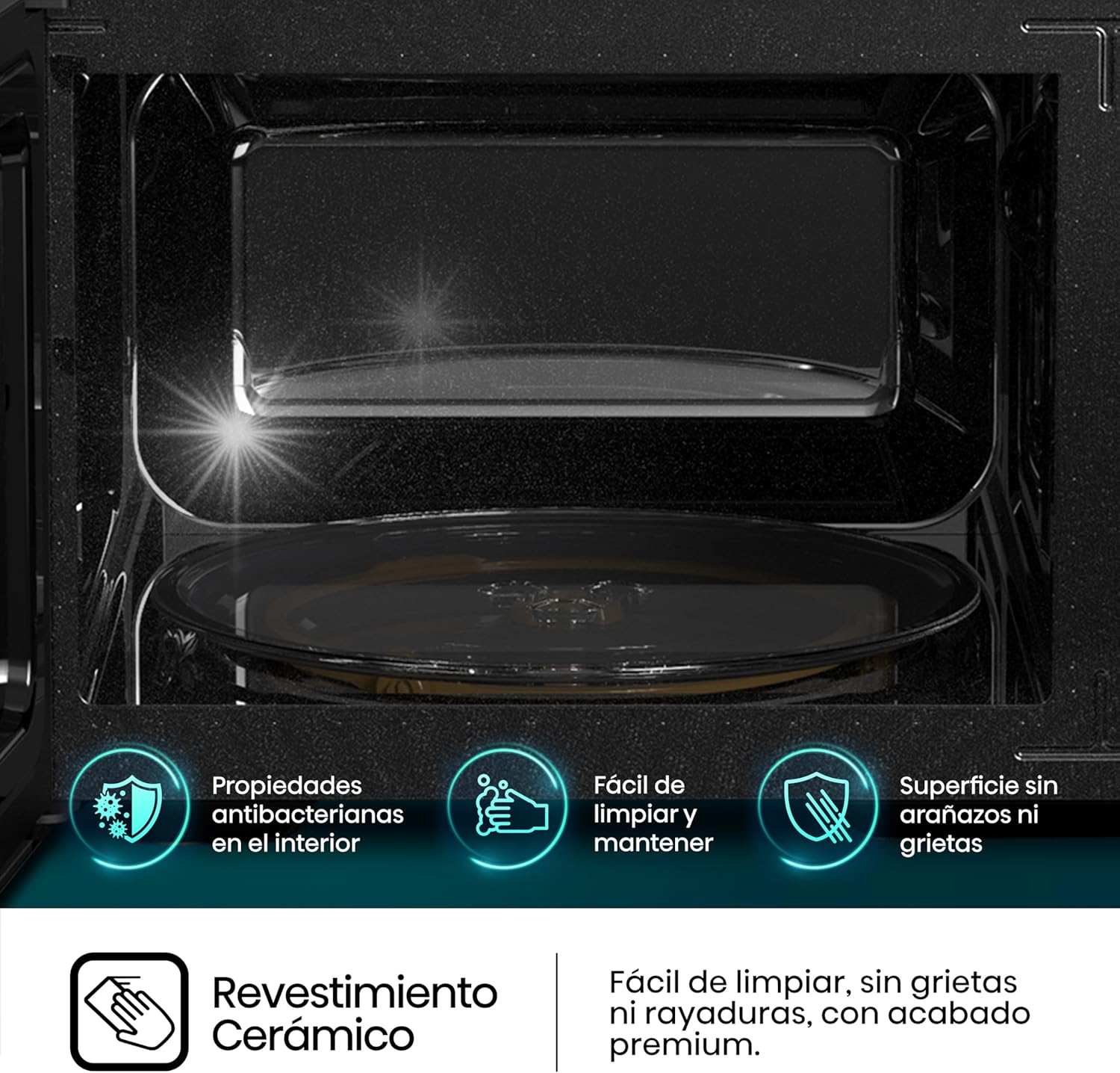 Hisense H20MOBP1G, micro-ondas com brilho de 20 l, 700 W de potência, 800 W Grill, revestimento cerâmico, vidro premium, 5 níveis, limpeza fácil, temporizador de cozedura, preto