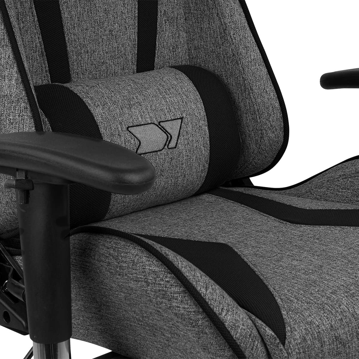 DRIFT GAMING DR90 Cadeira de jogos ergonómica com encosto de cabeça e lombar, encosto reclinável de 135°, braços 2D ajustáveis, tecido respirável, base de nylon e pistão de gás classe 4, cinzento