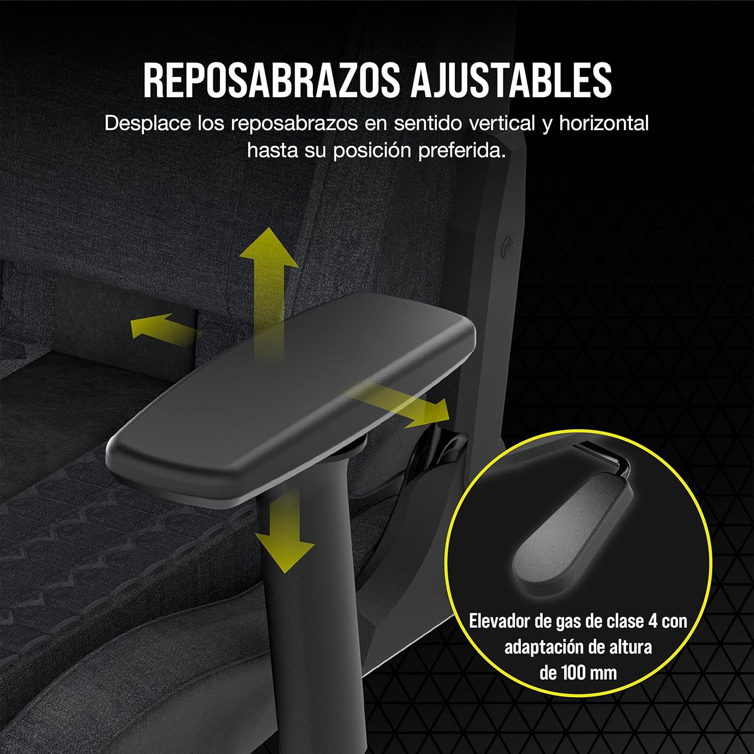 Corsair TC100 Cadeira relaxada para jogos - Fabric - design inspirado em corridas - almofada lombar - almofada cervical removível de espuma viscoelástico - apoios de braços ajustáveis - cinzento e