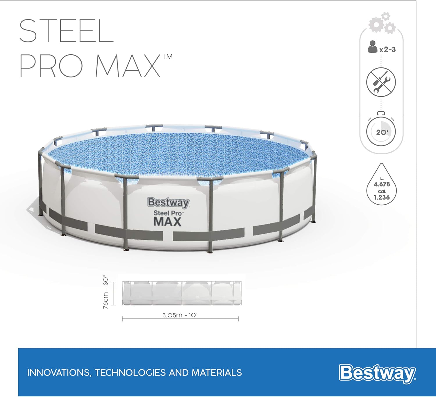 Piscina Pool Frame Ø305x76cm PVC BESTWAY 56408