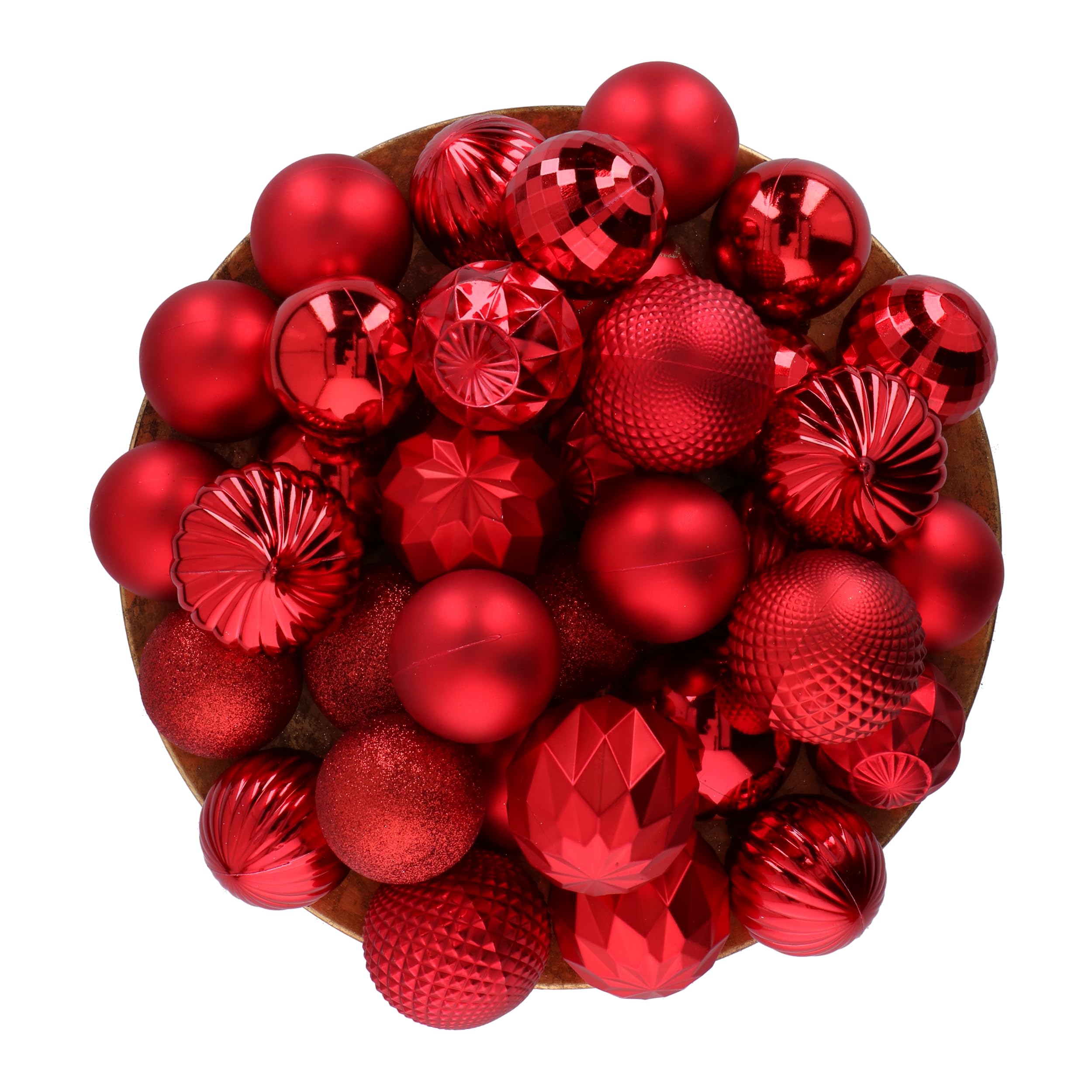 Giftsome 101 Bolas de Natal - enfeites natalícios bronze - decoração de Natal plástico - Ø 3/4/6 cm - para uso interior e exterior - mate, brilhante, brilhante e aberto