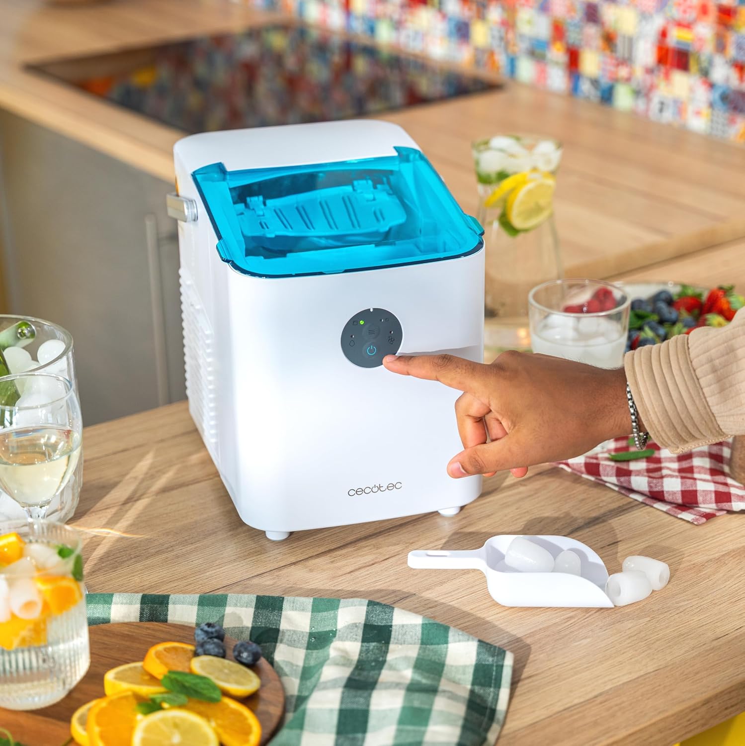 Cecotec Máquina de fazer gelo com janela, Ice Maker, Chillin' Ice 1200 Go 120 W, capacidade de produção diária de 12 kg, gelo em 6-8 minutos, 2 tamanhos de cubos, controlo simples