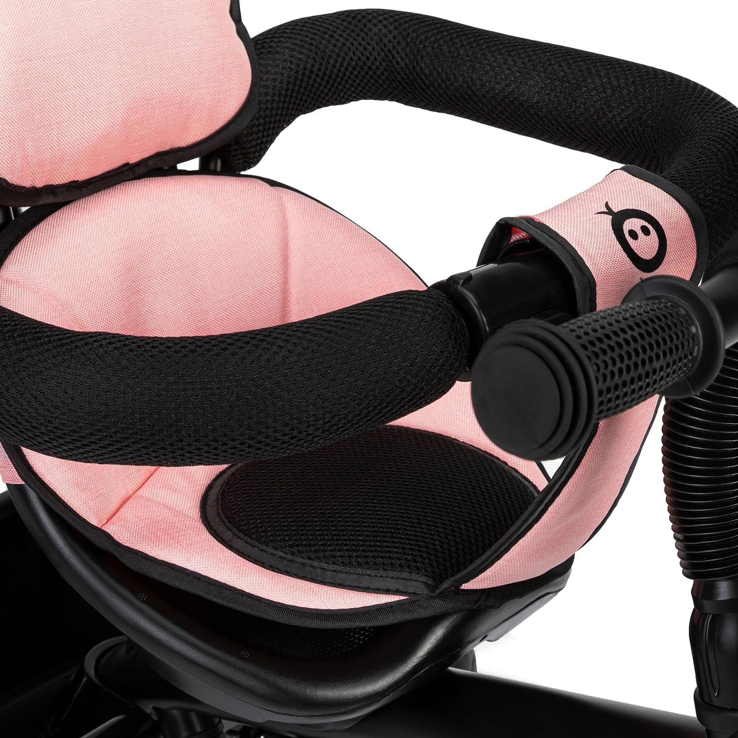 Triciclo infantil MoMi TELDE 5 em 1, triângulo com assento giratório de 360°, cinto de segurança de 3 pontos, apoio para os pés e para-sol