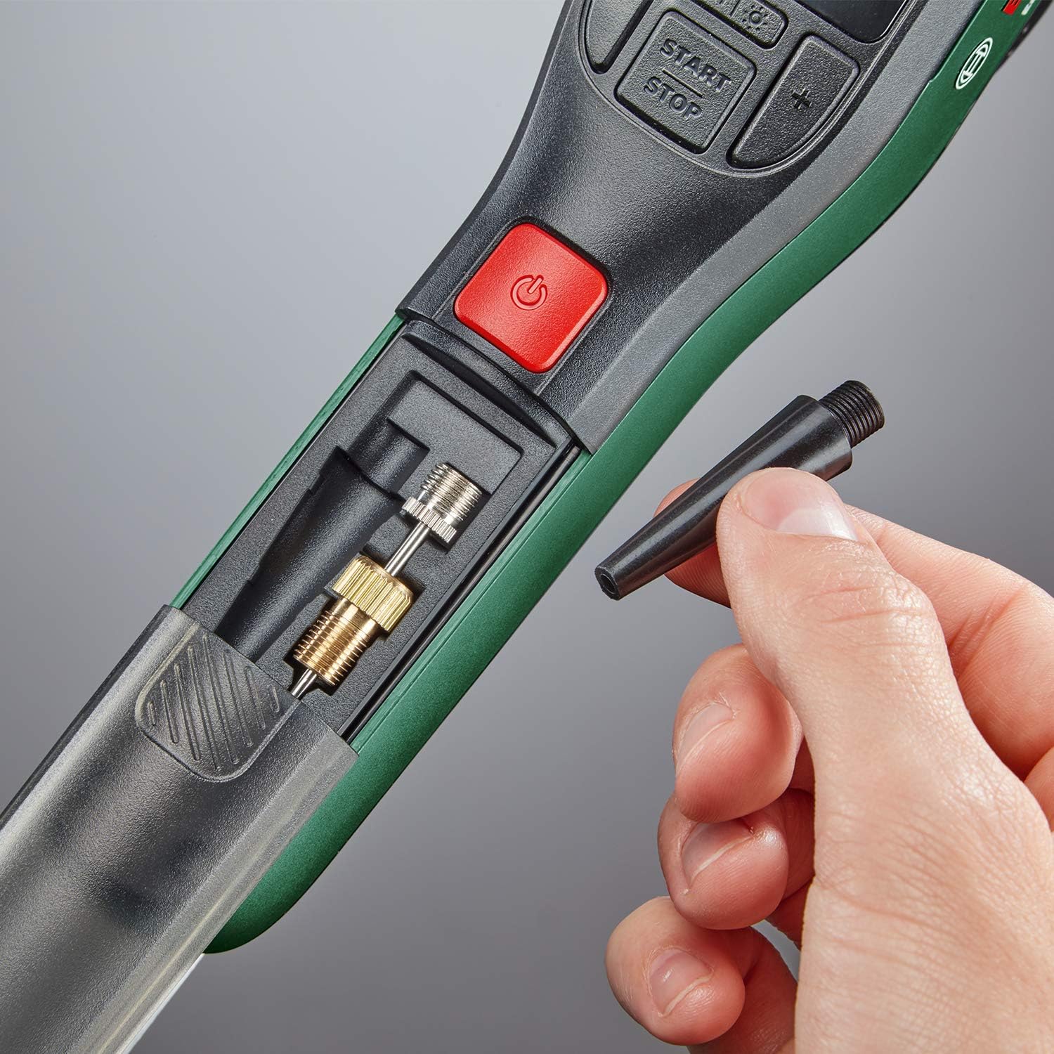 Bosch Inflador / mini bomba de ar elétrica EasyPump (bateria de 3,0 Ah, 3,6 V, função Autostop, 150 PSI, 10,3 bares, LED, recarregável via cabo USB-C, em caixa de cartão)