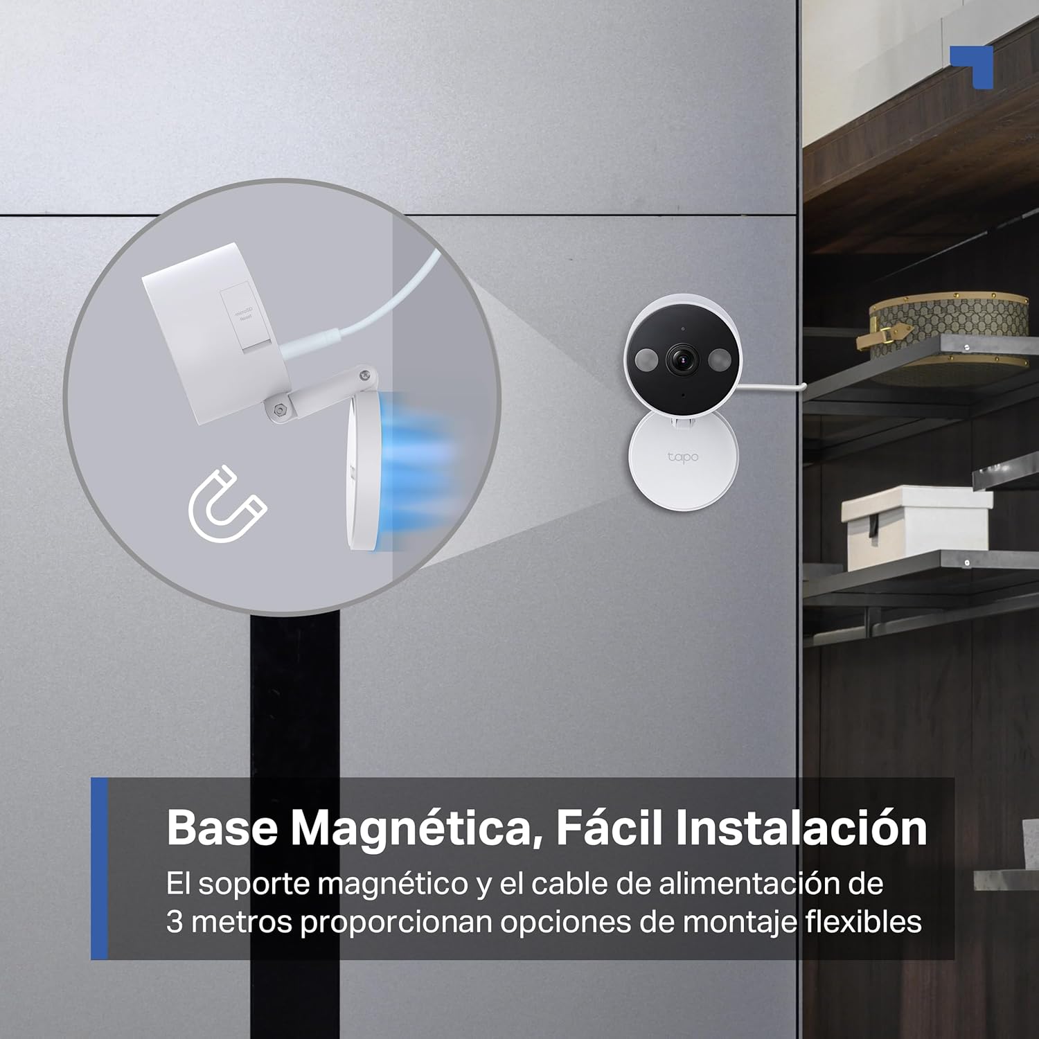 Tapo C120-2K 4MP Câmara de vigilância para interior e exterior, base magnética, focos duplos, suporta cartão SD de até 512 GB, IP66, compatível com Alexa e Google Assistant